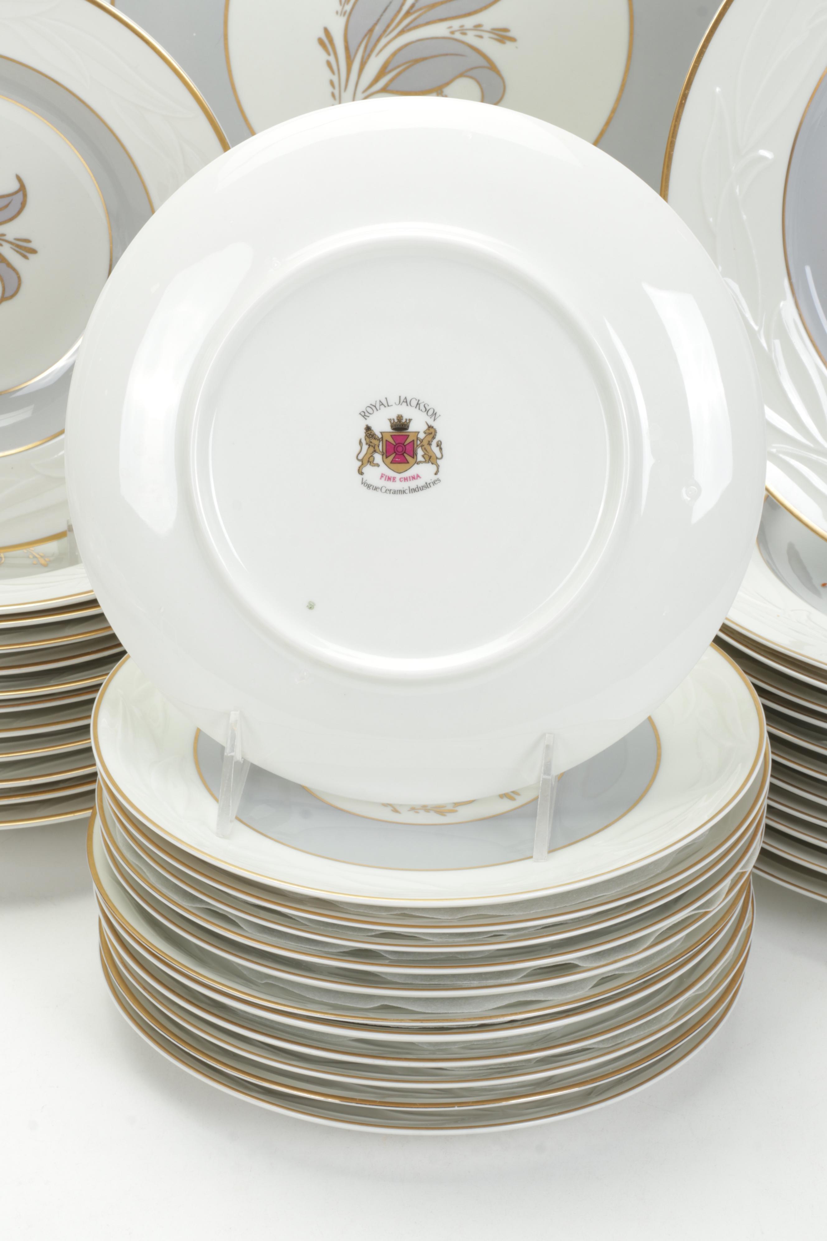 Royal Jackson "Brocade" Fine China Dinnerware, Mid- Late 20th Century