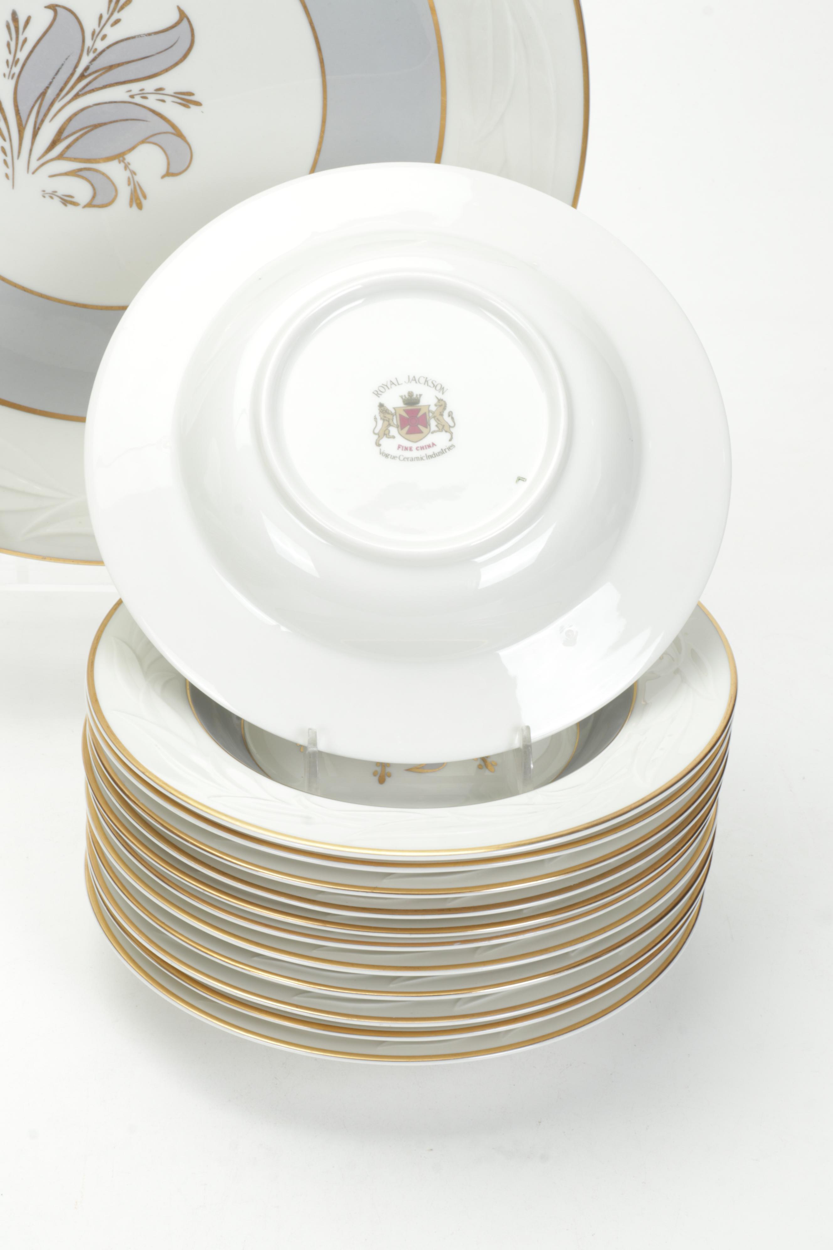 Royal Jackson "Brocade" Fine China Dinnerware, Mid- Late 20th Century