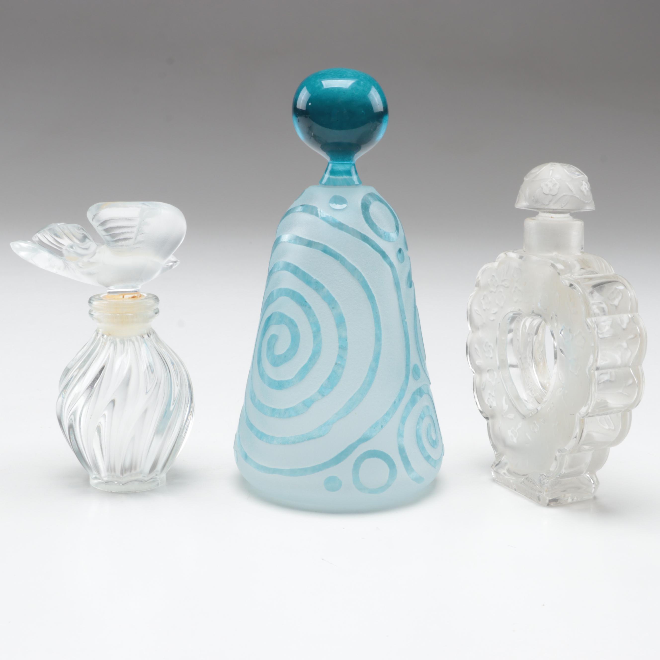 Lalique, Guerlain With Other Glass and Ceramic Perfume Bottles