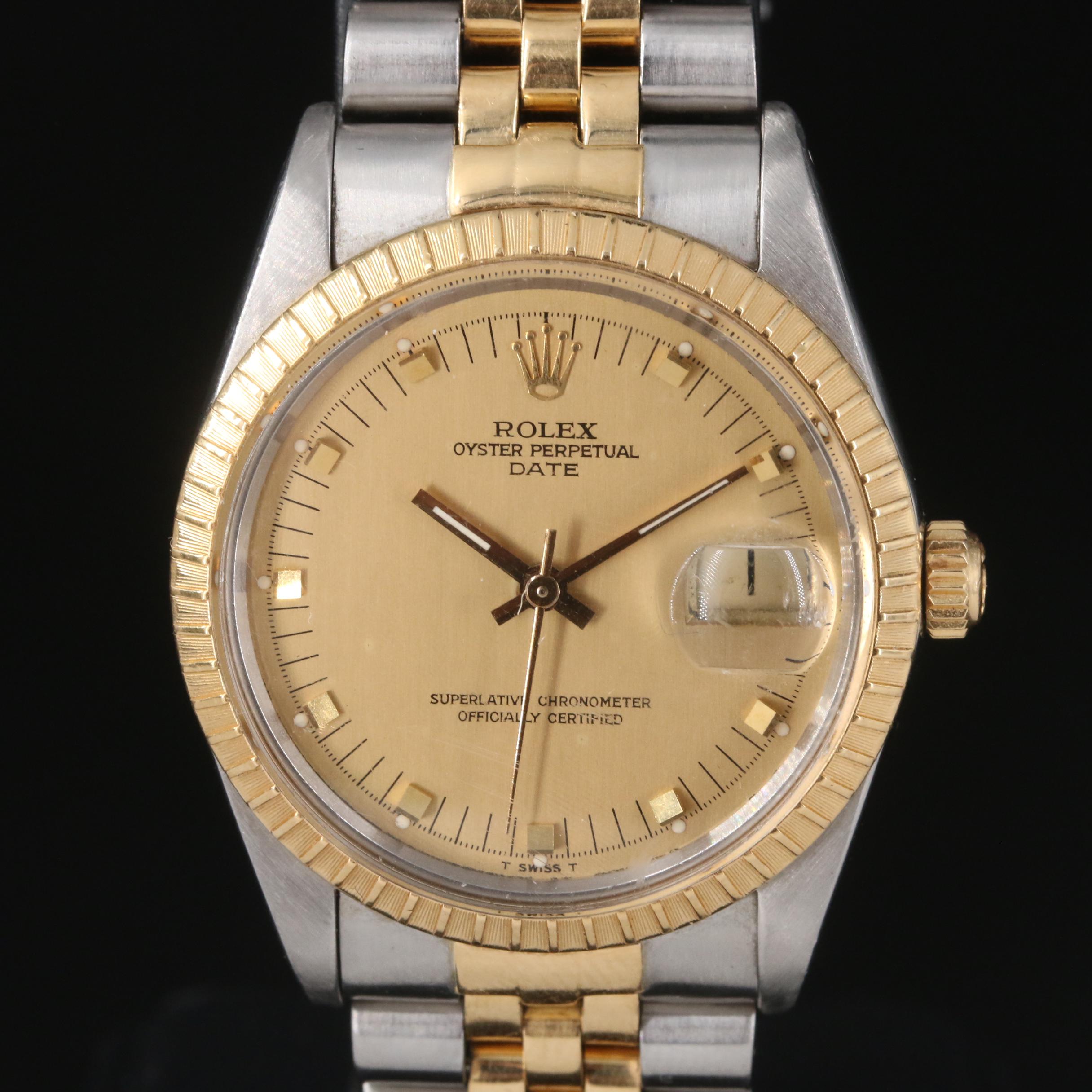 1988 Rolex Oyster Perpetual Date 18K and Stainless Steel Watch