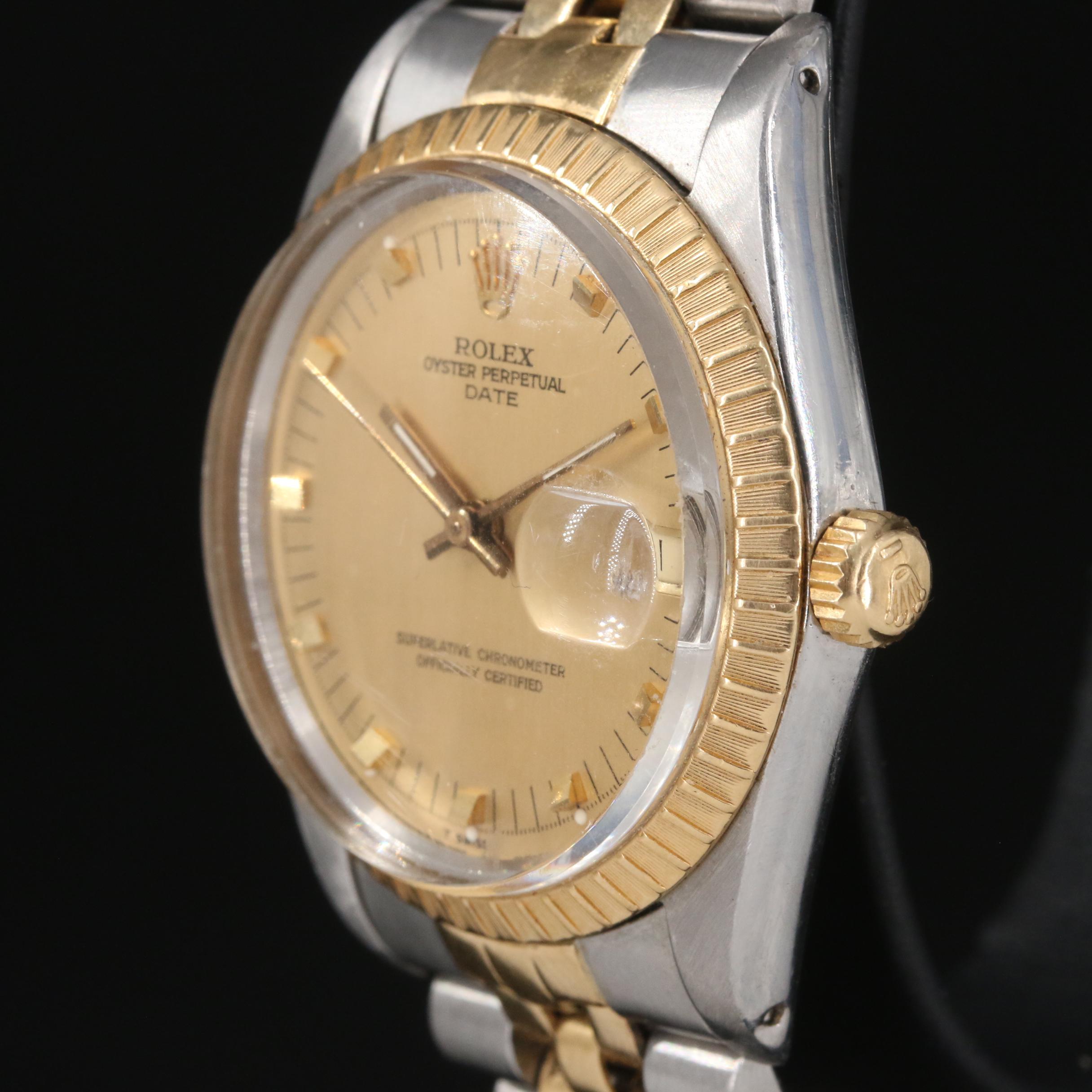 1988 Rolex Oyster Perpetual Date 18K and Stainless Steel Watch