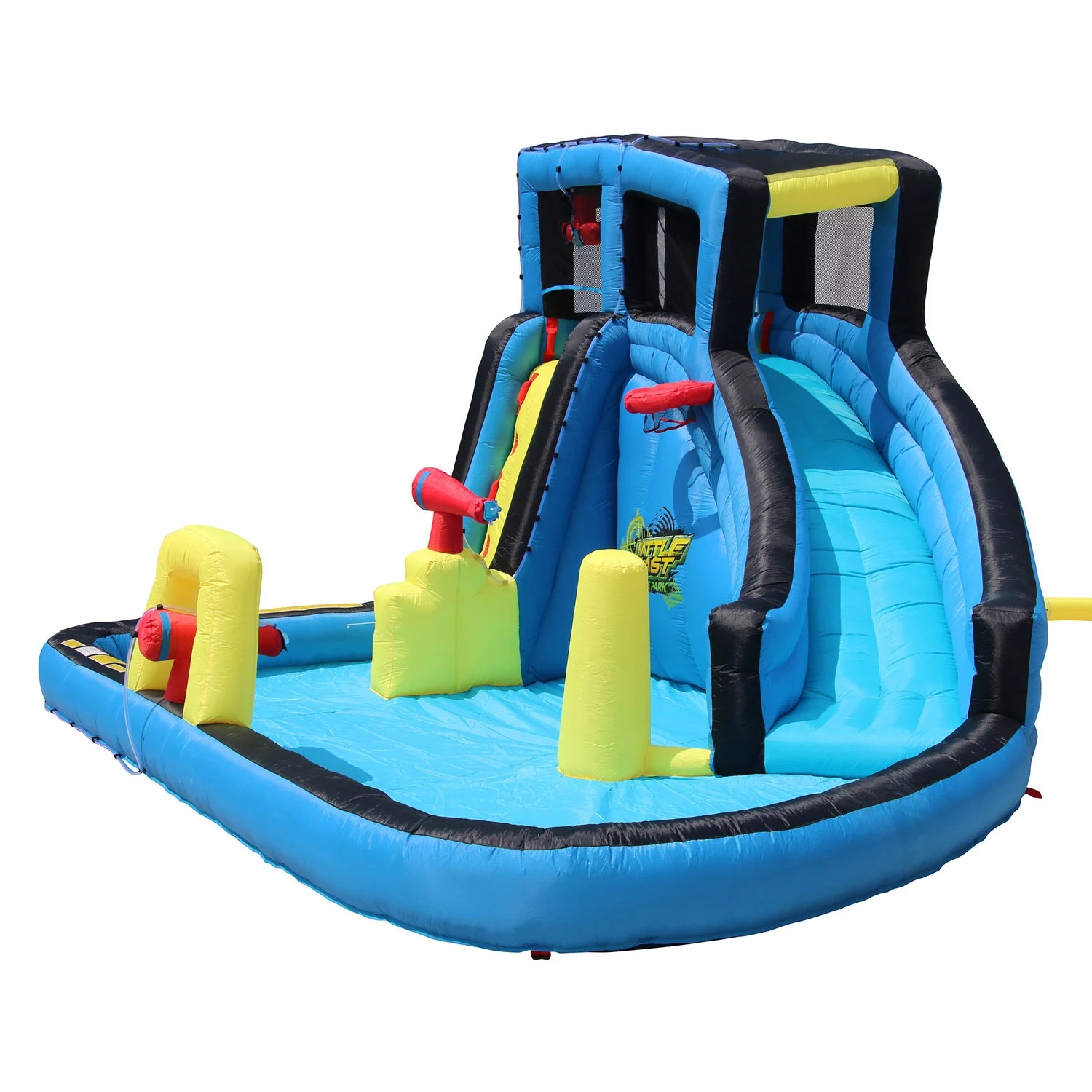 Banzai Battle Blast Adventure Park Inflatable Water Slide with Motor