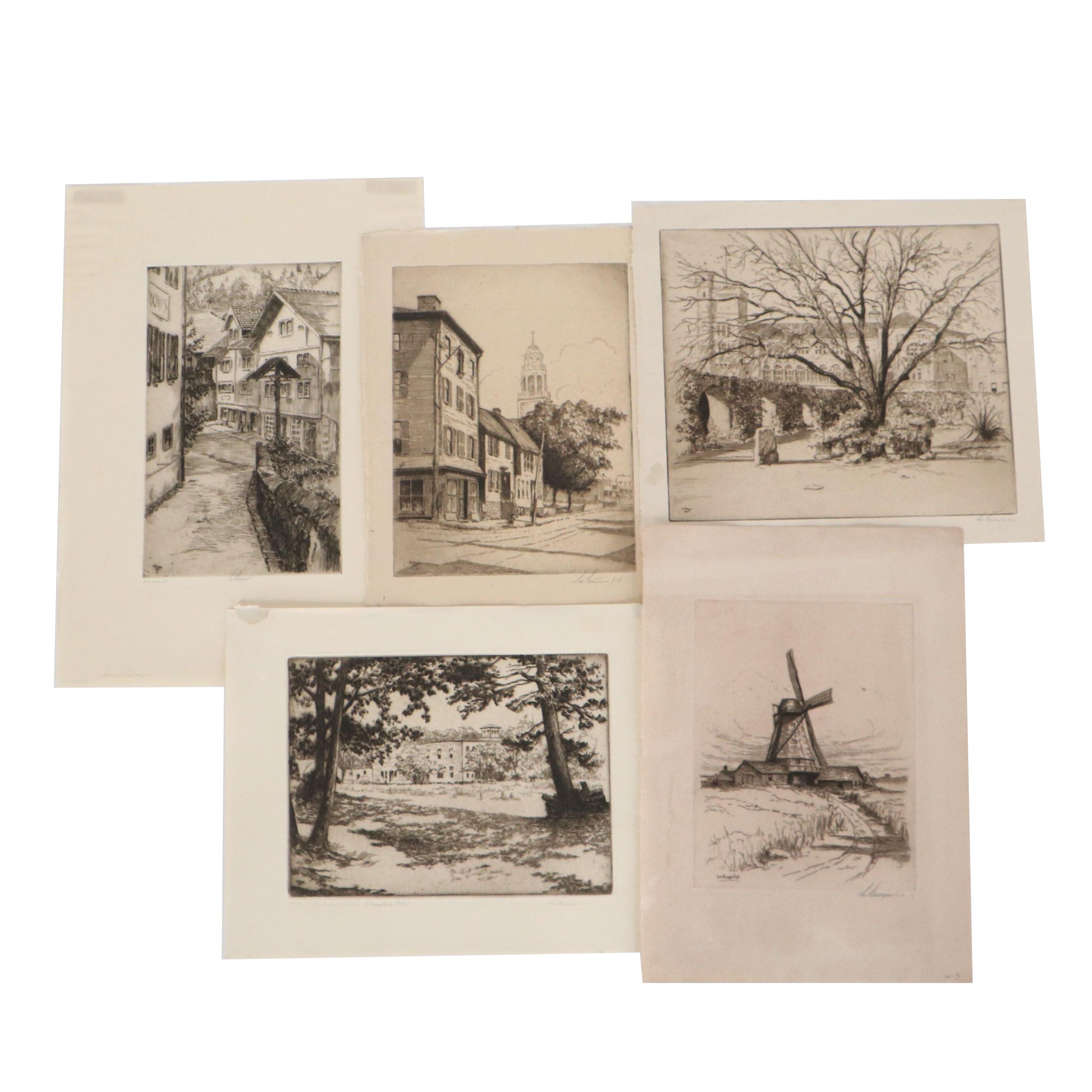 Lee Sturges Etching Prints, Early 20th Century