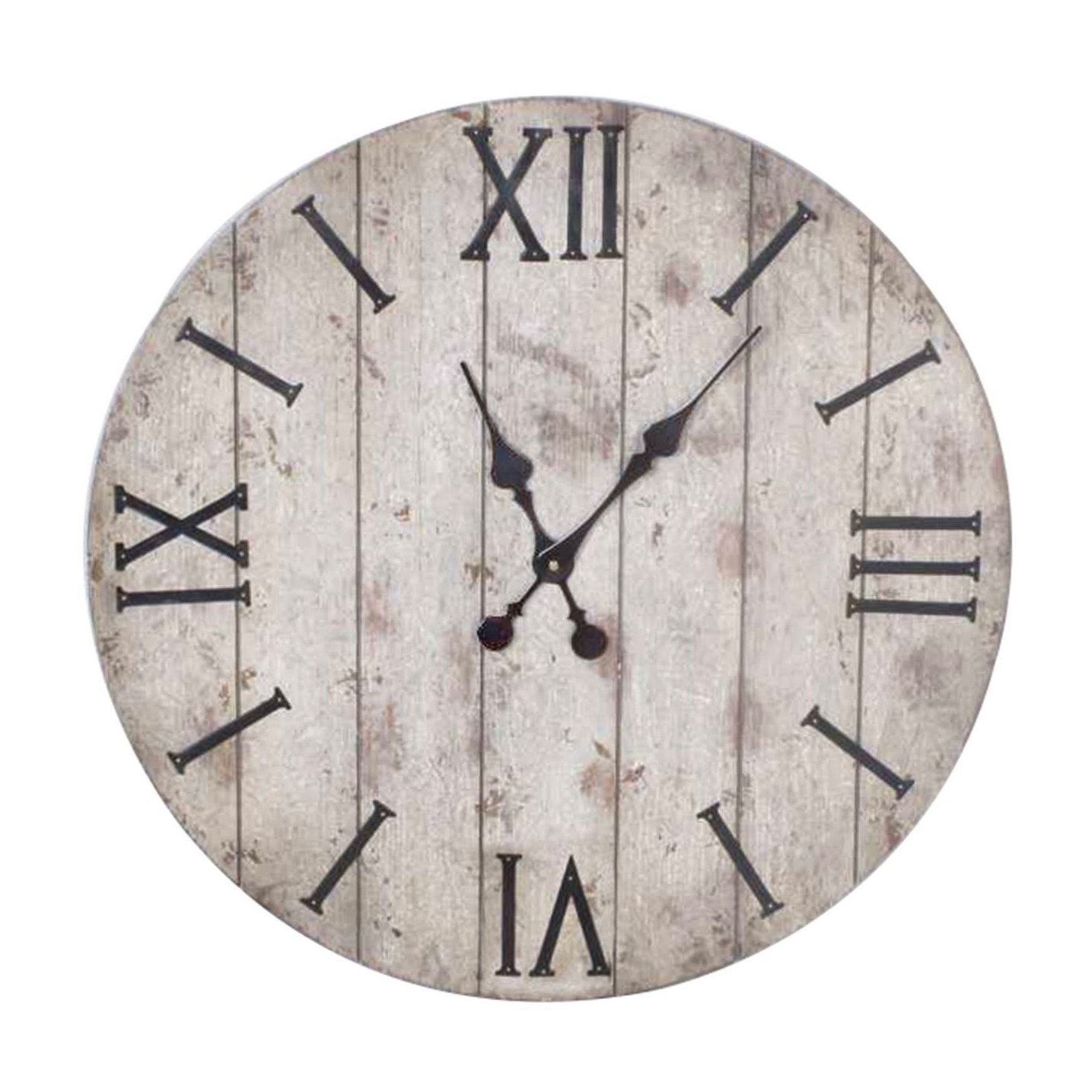 Threshold Wall Clock in Rustic Weathered Wood Finish