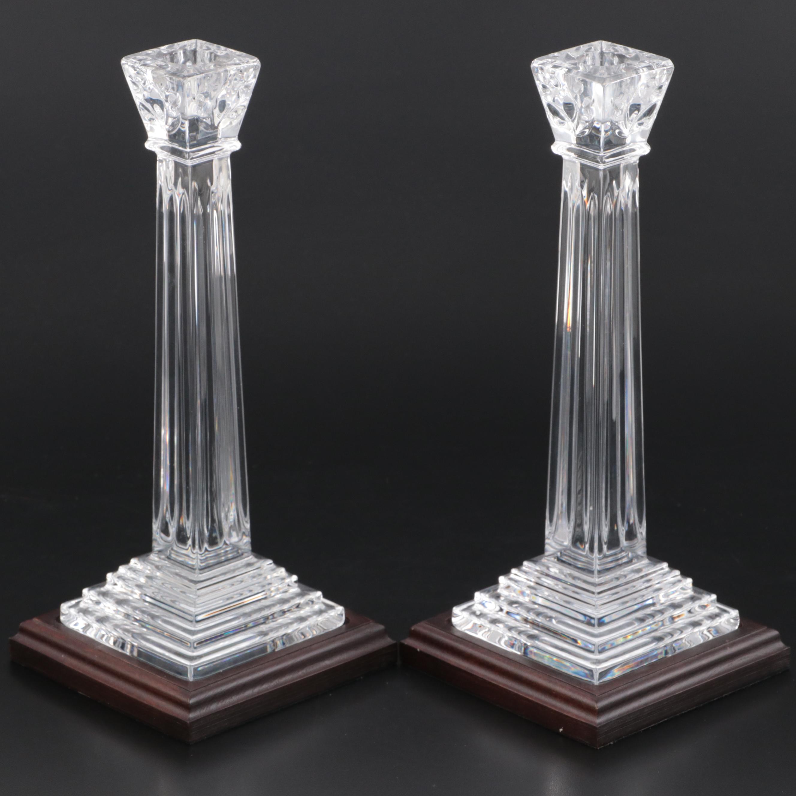 Waterford America's Heritage Collection "George Washington" Crystal Candlesticks