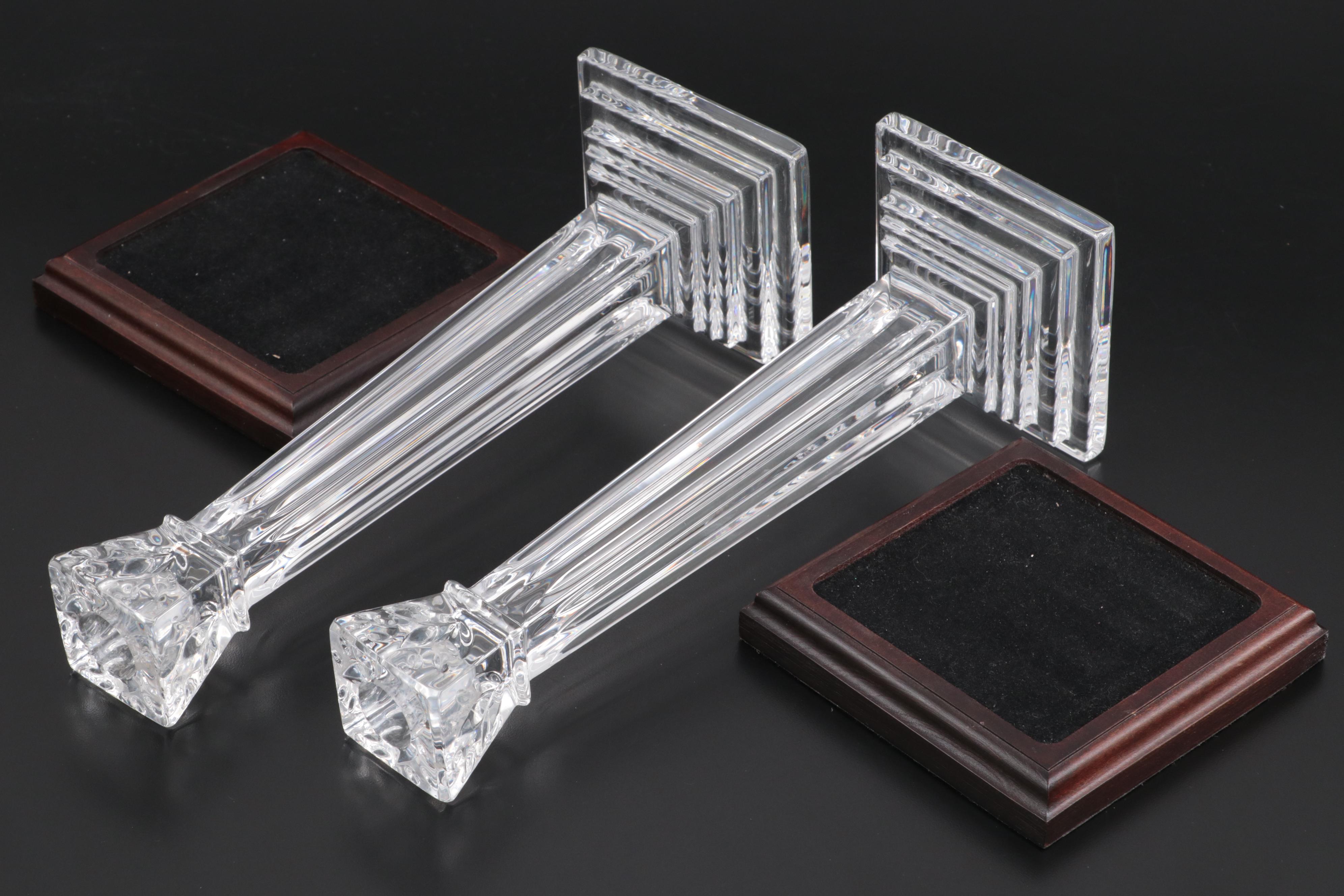 Waterford America's Heritage Collection "George Washington" Crystal Candlesticks