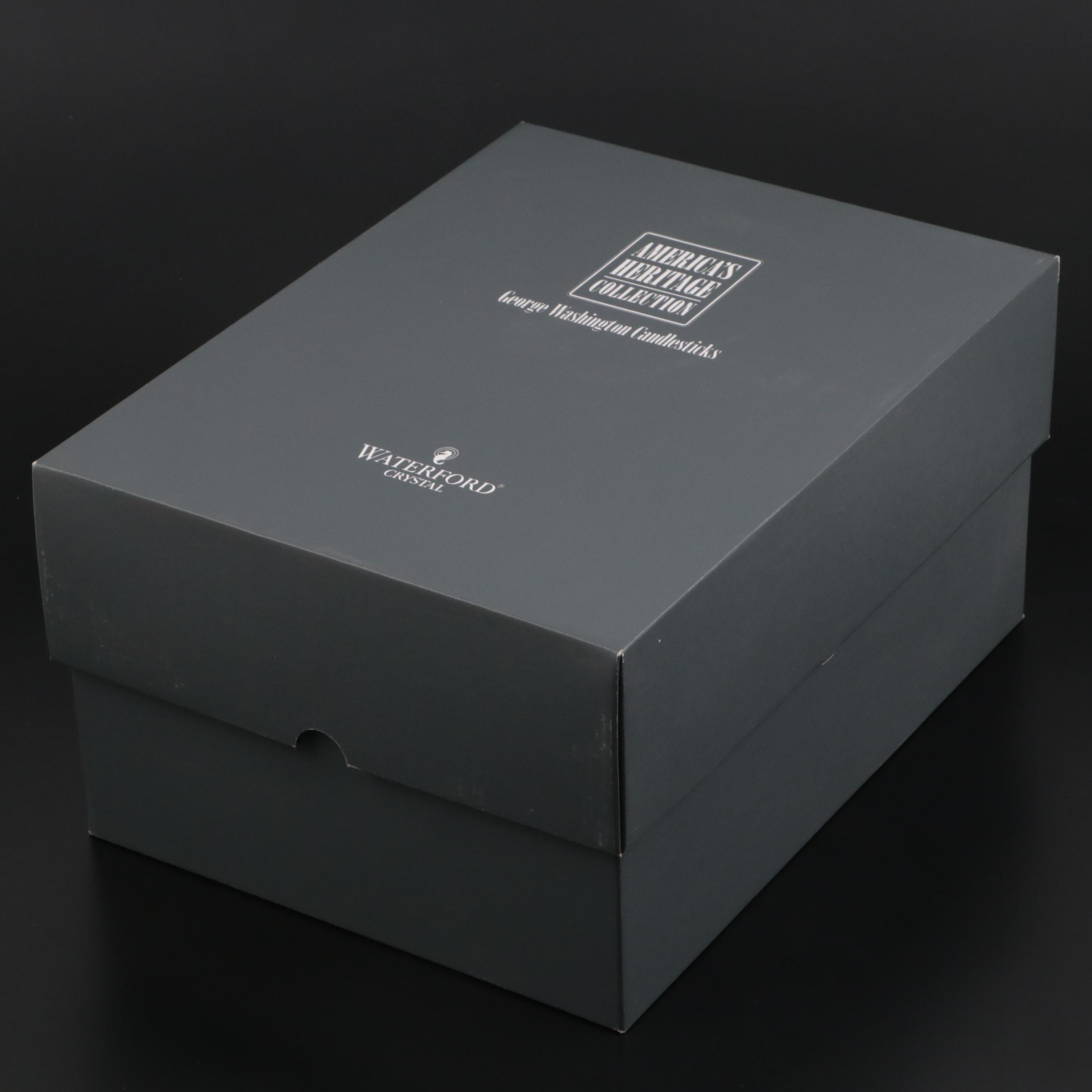 Waterford America's Heritage Collection "George Washington" Crystal Candlesticks