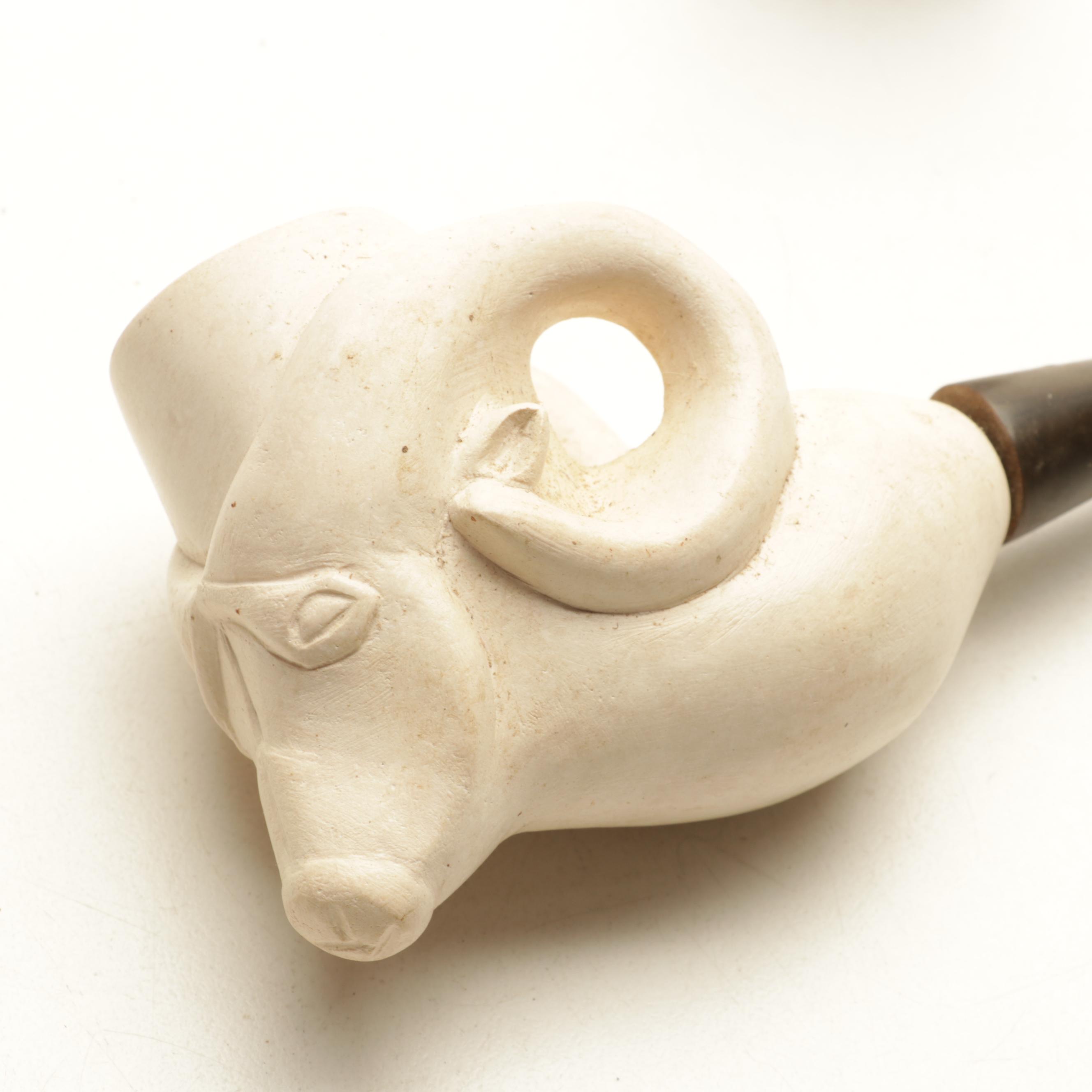 Reed & Barton Pheasant Snuff Box With Ronson Lighter, Gunpowder Flask and Pipe