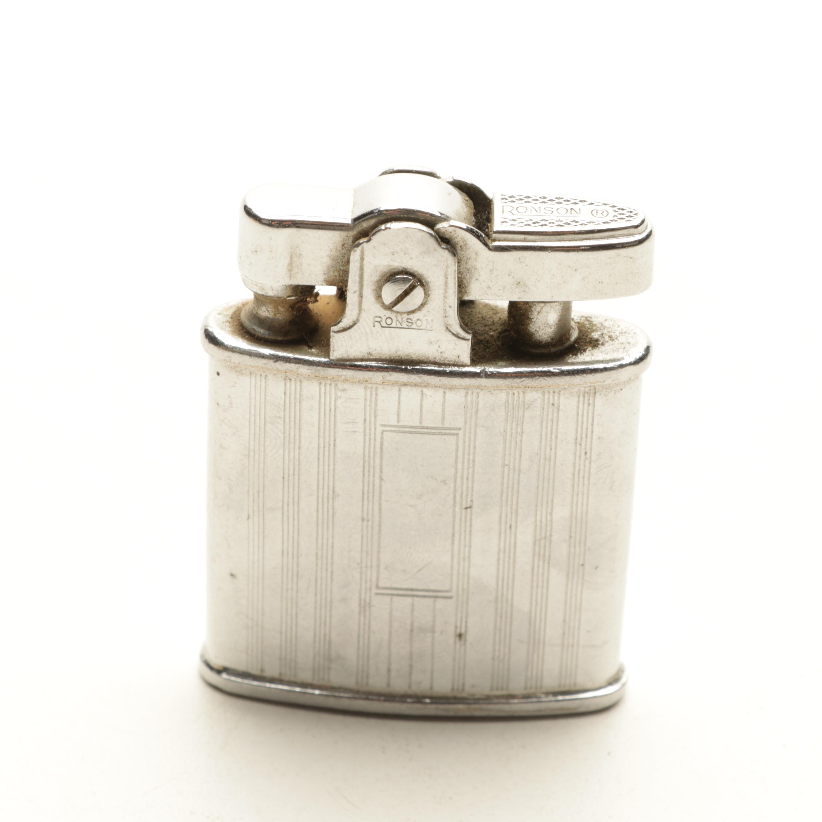 Reed & Barton Pheasant Snuff Box With Ronson Lighter, Gunpowder Flask and Pipe