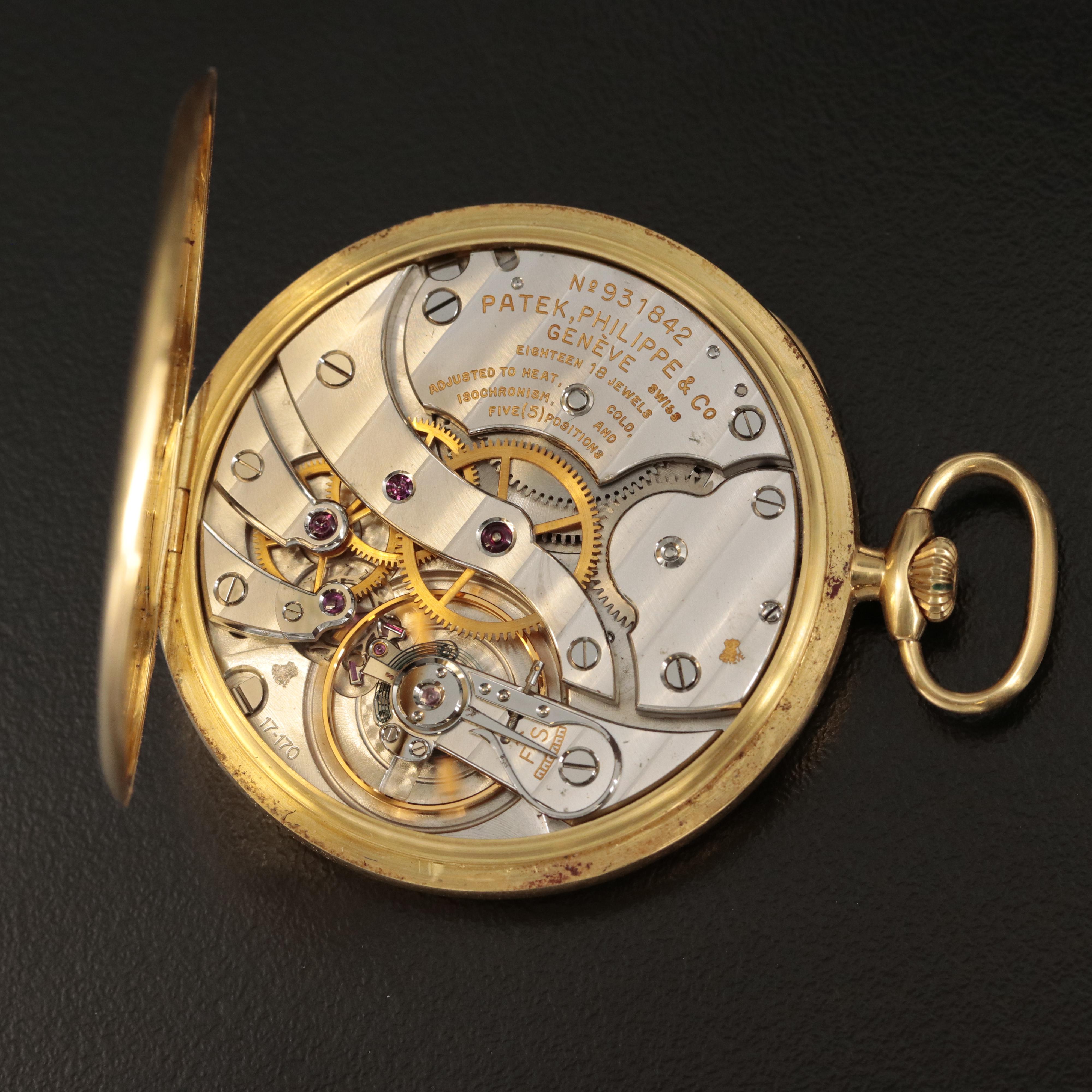 18K Patek Philippe Pocket Watch with Papers