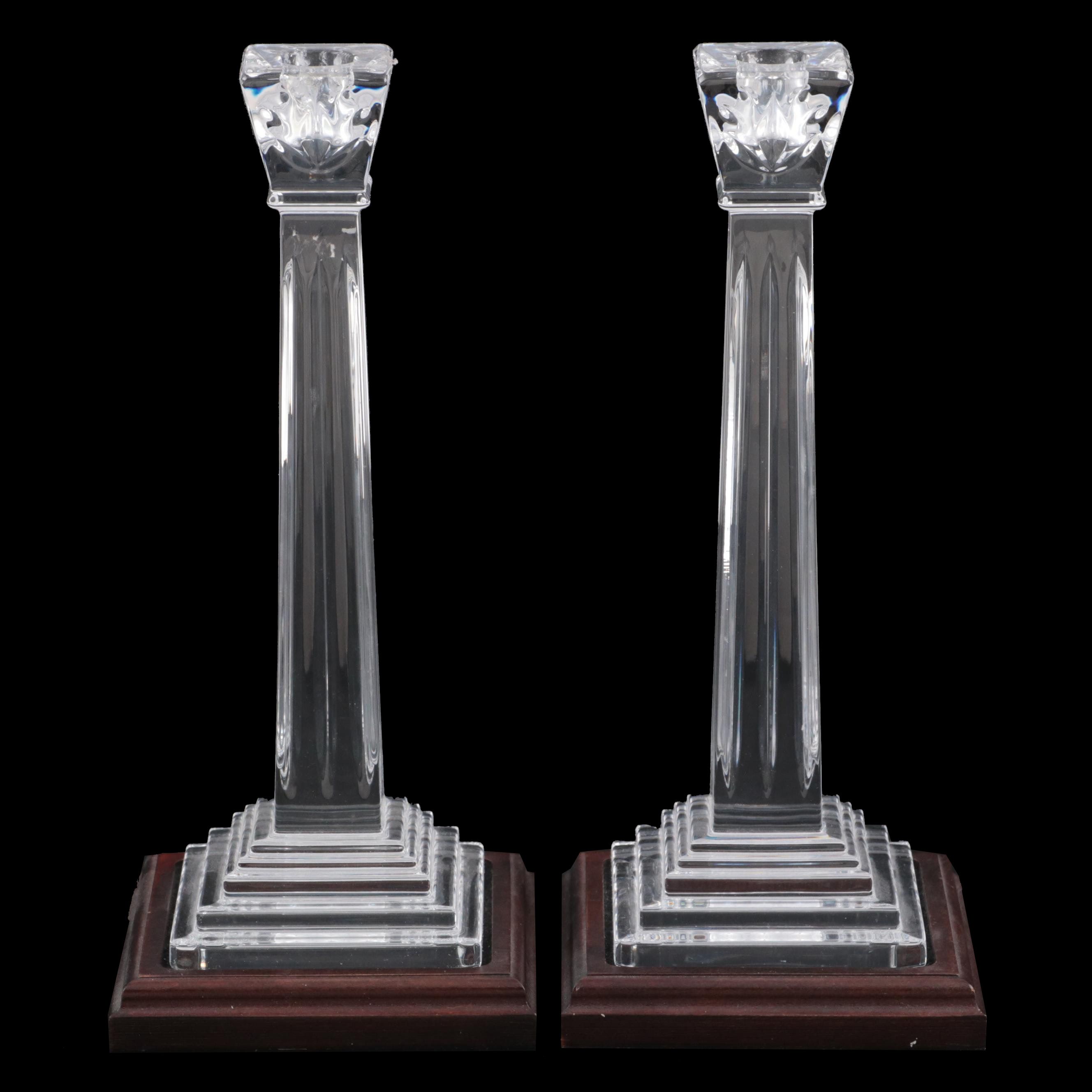 Waterford America's Heritage Collection "George Washington" Crystal Candlesticks