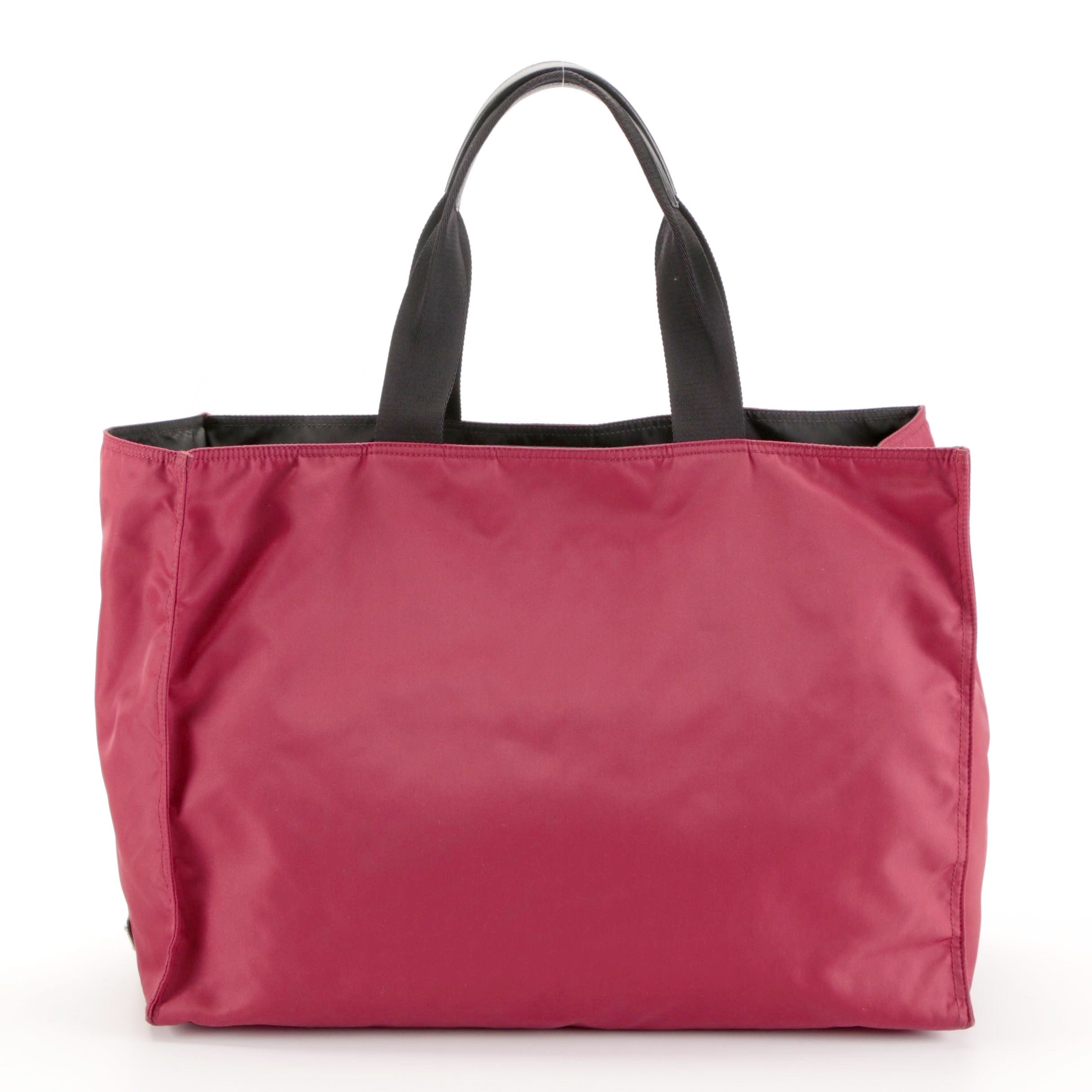 Prada Large Tessuto Tote in Red Nylon