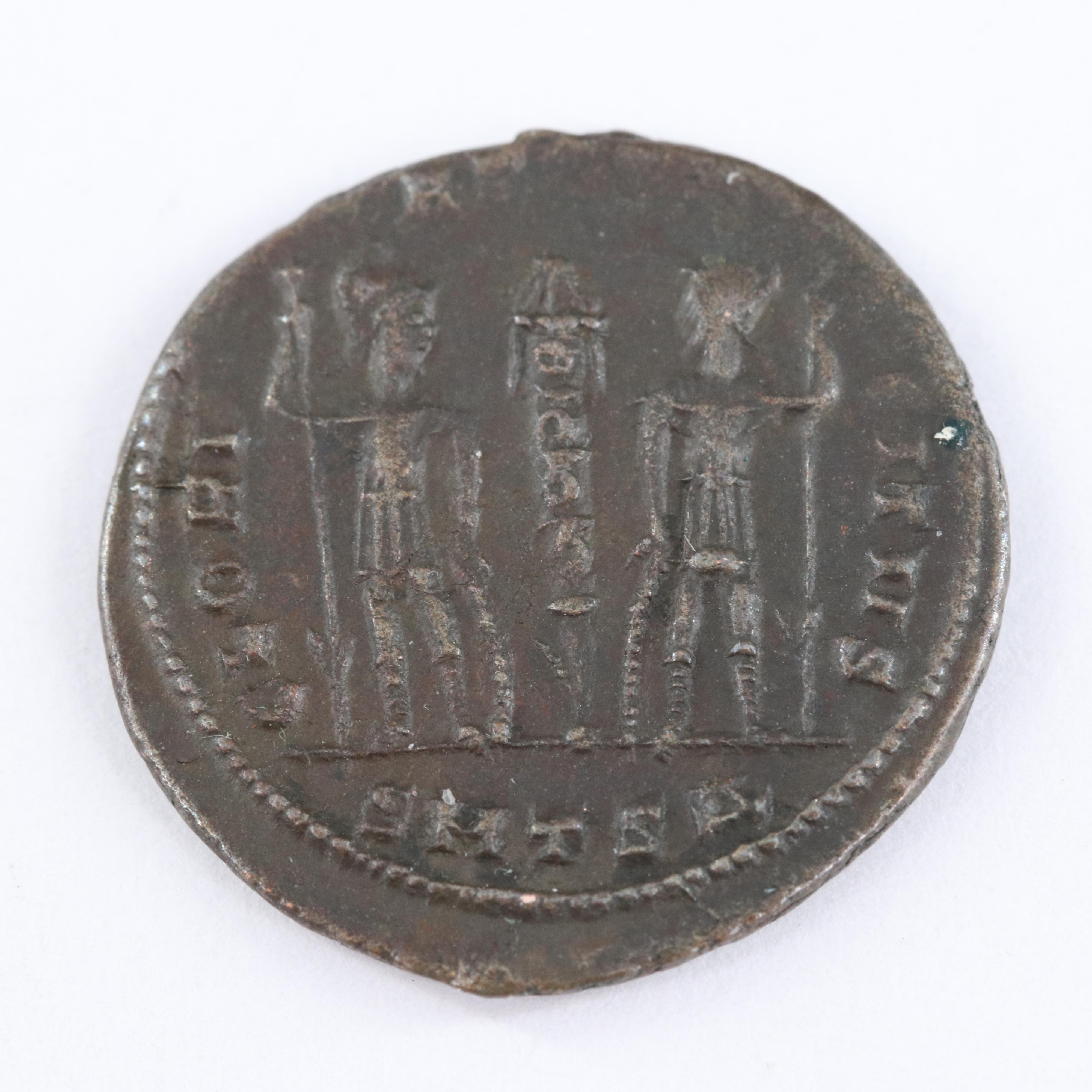 Ancient Roman Imperial AE3 Coin of Delmatius, ca. 335 AD