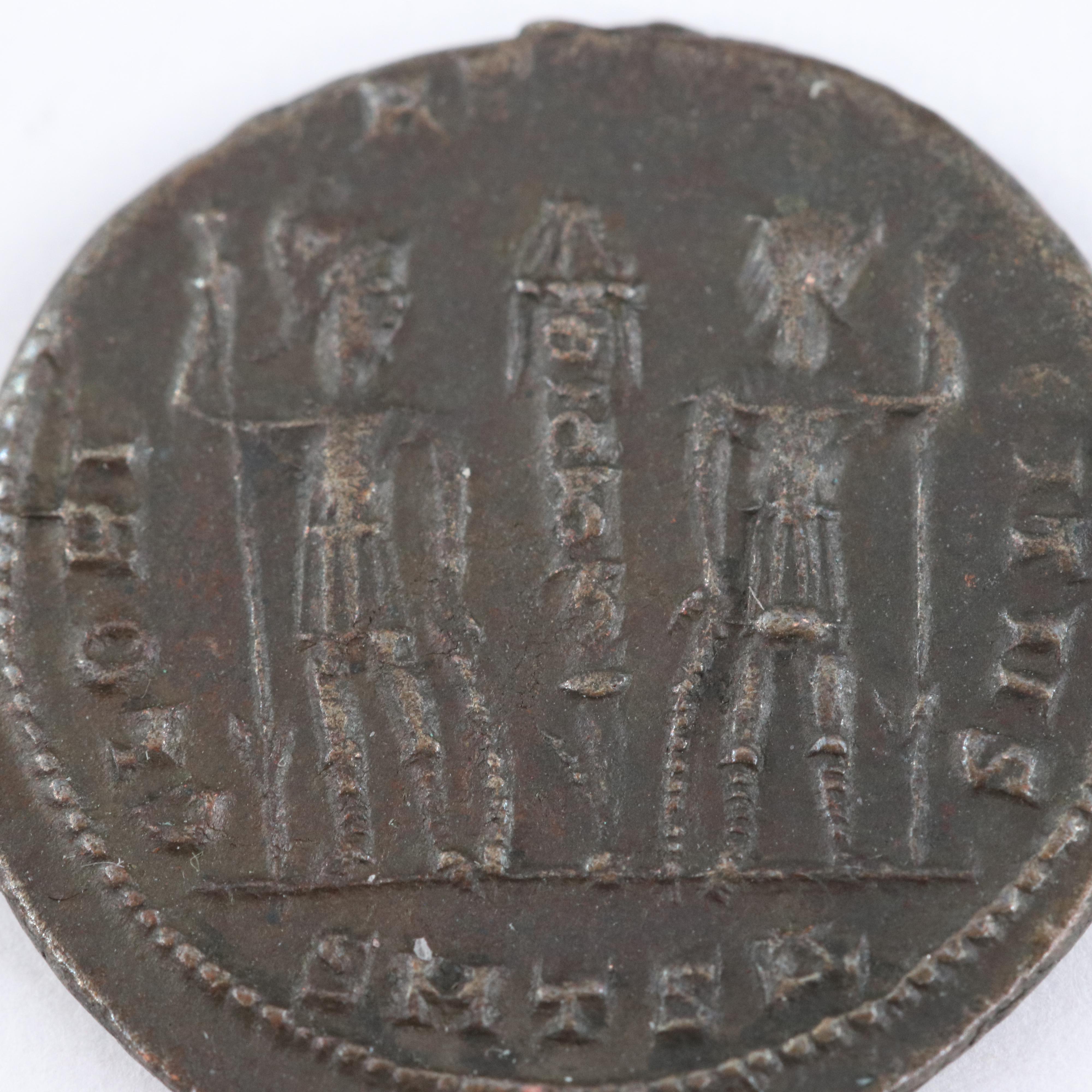 Ancient Roman Imperial AE3 Coin of Delmatius, ca. 335 AD