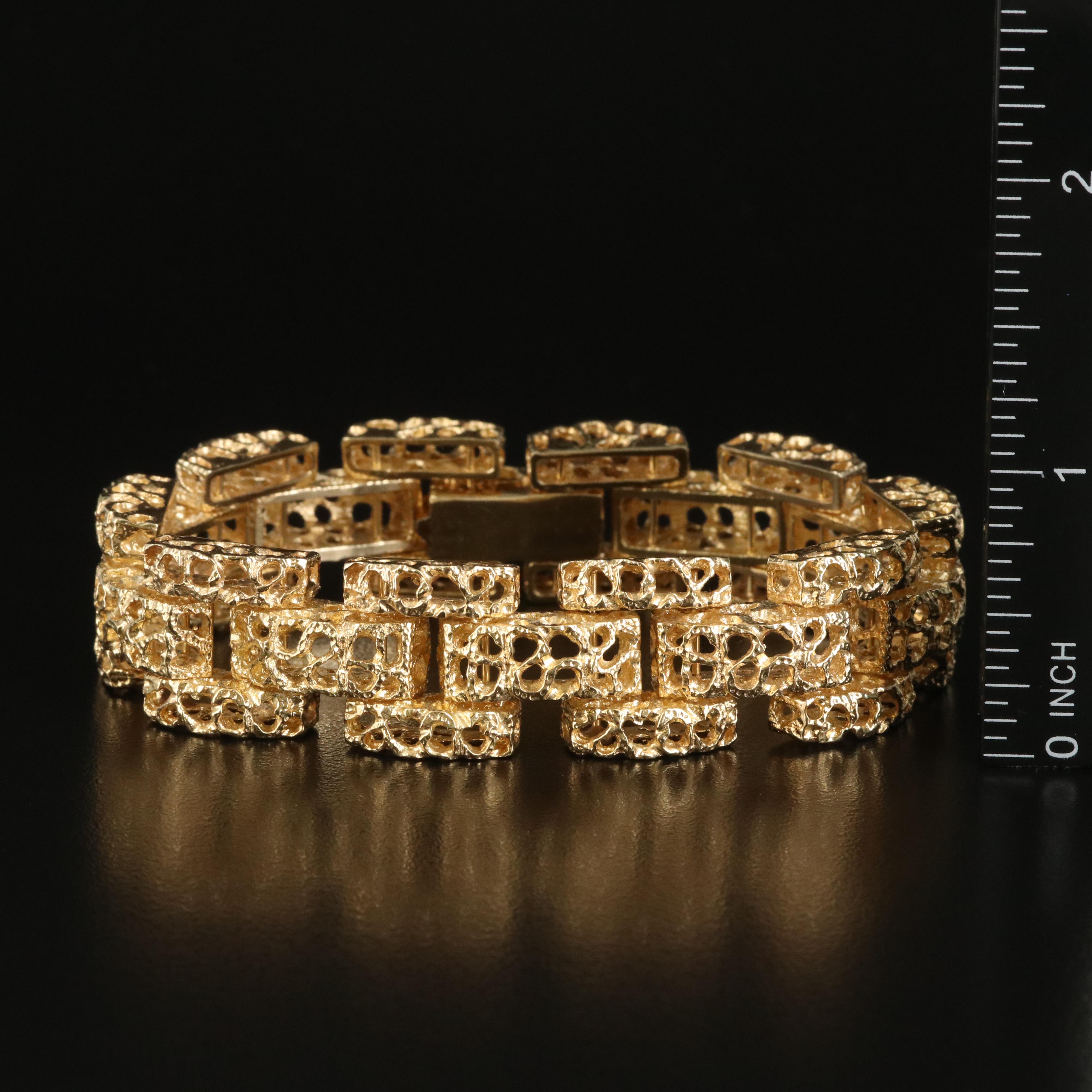 14K Modern Honeycomb Bracelet