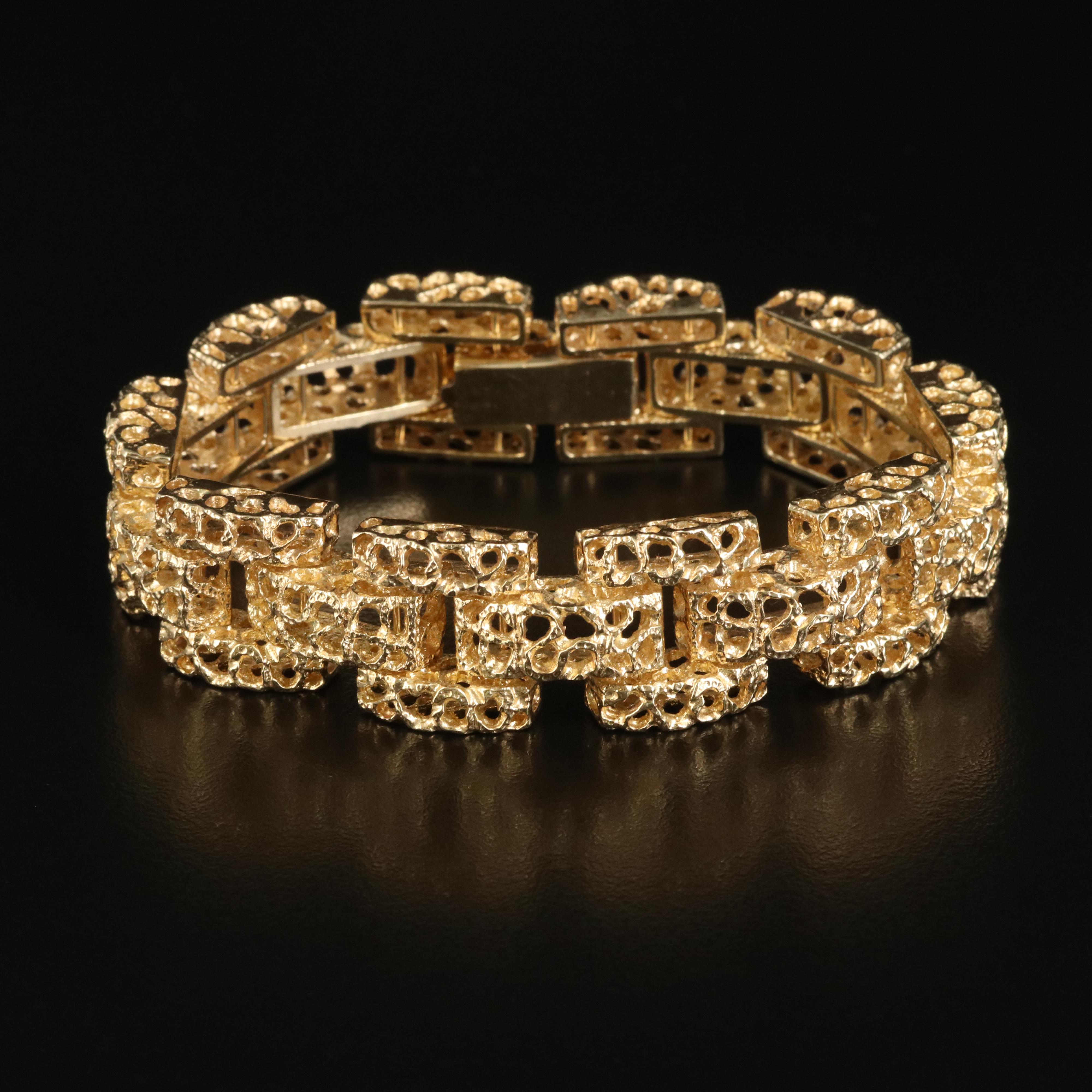 14K Modern Honeycomb Bracelet