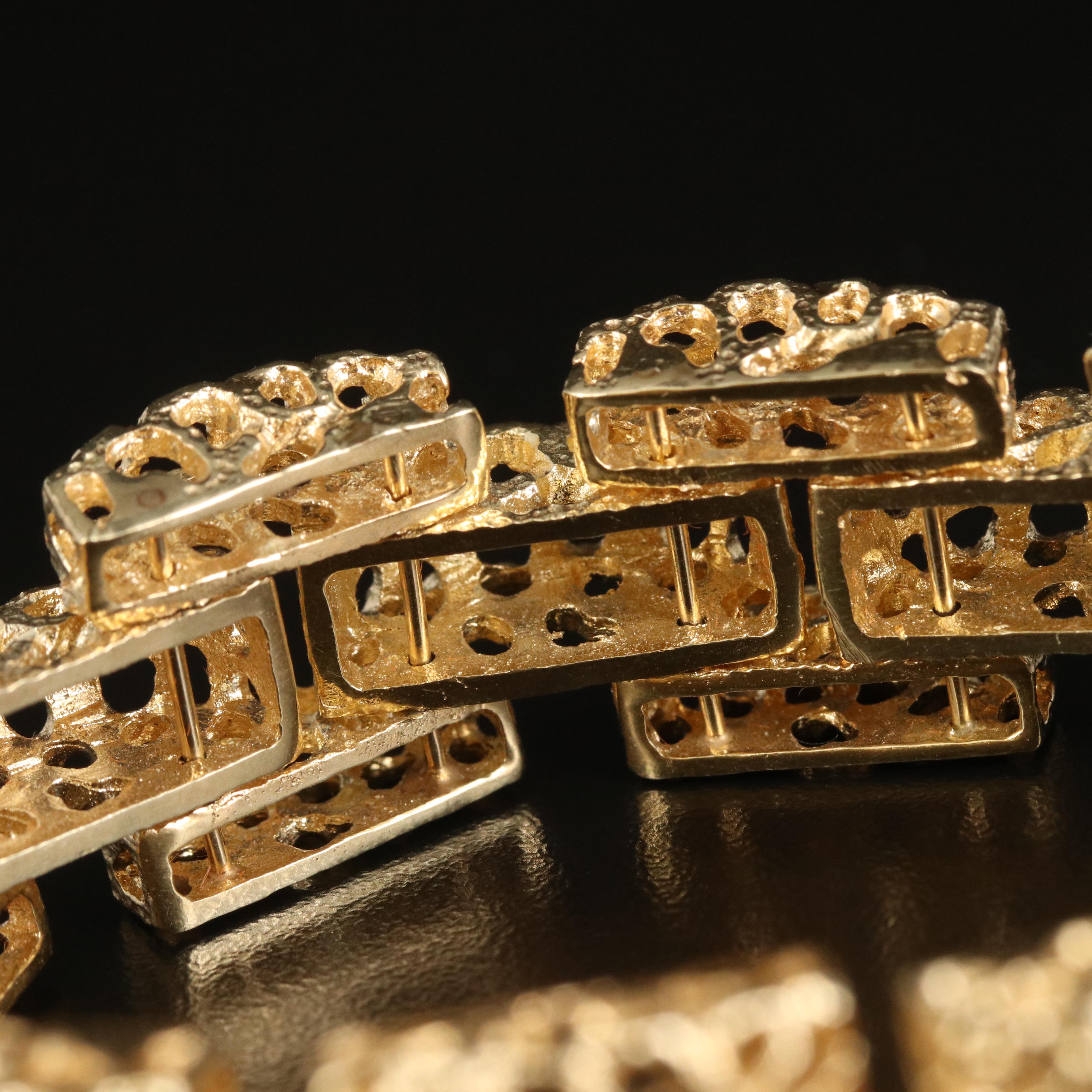 14K Modern Honeycomb Bracelet