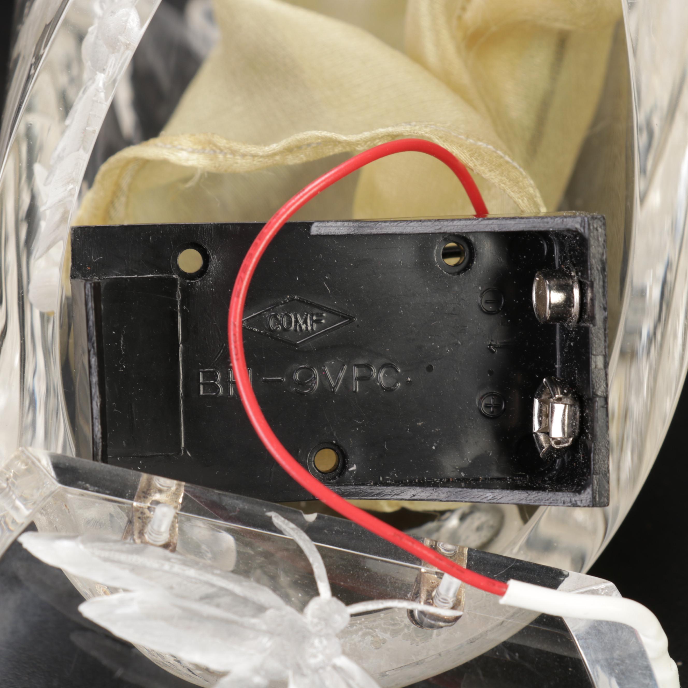 Carved Lucite Crossbody with Insect Motifs and Battery Powered Interior