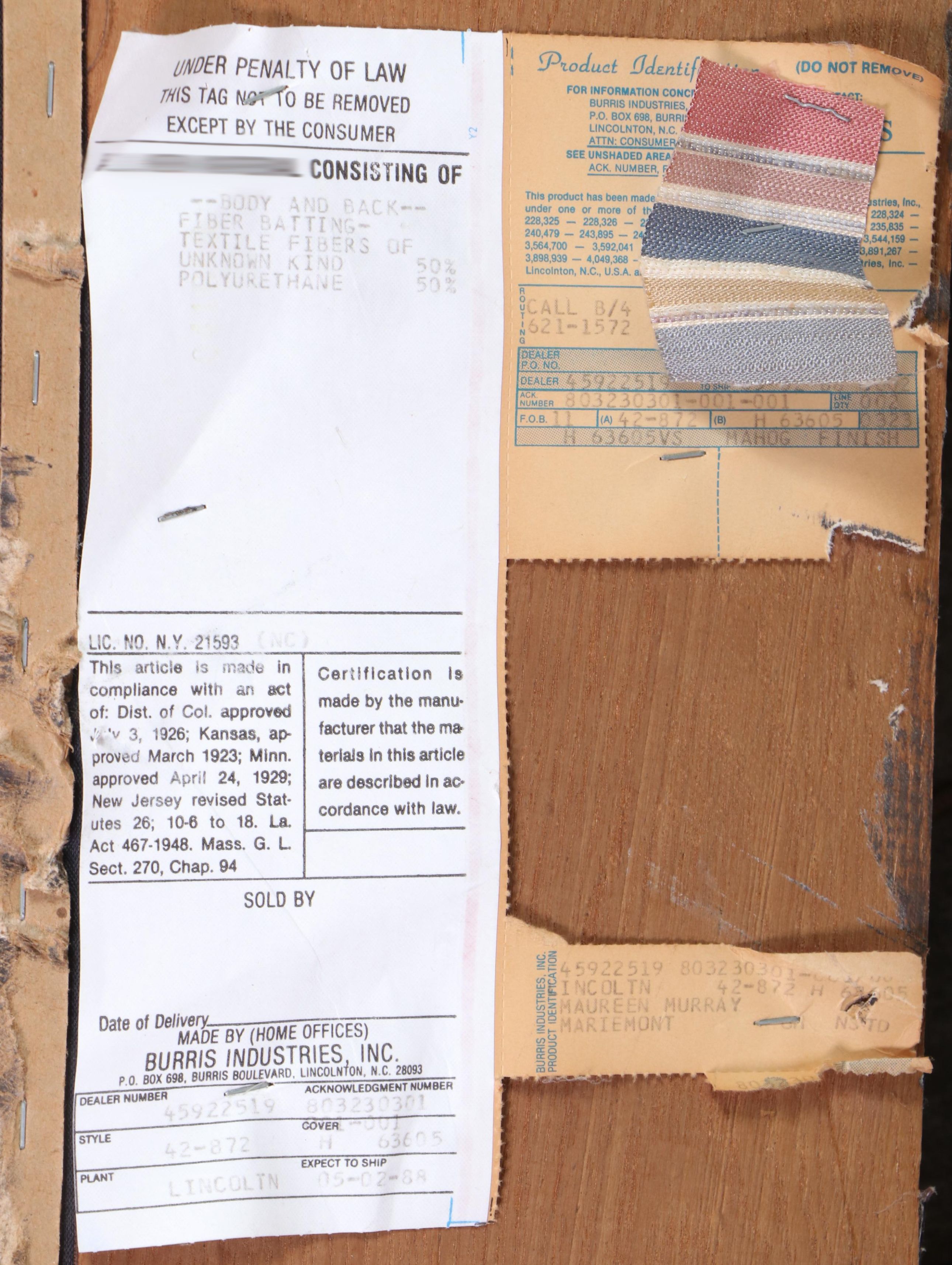 Pair of Burris Industries Queen Anne Style Custom-Upholstered Wingback Recliners