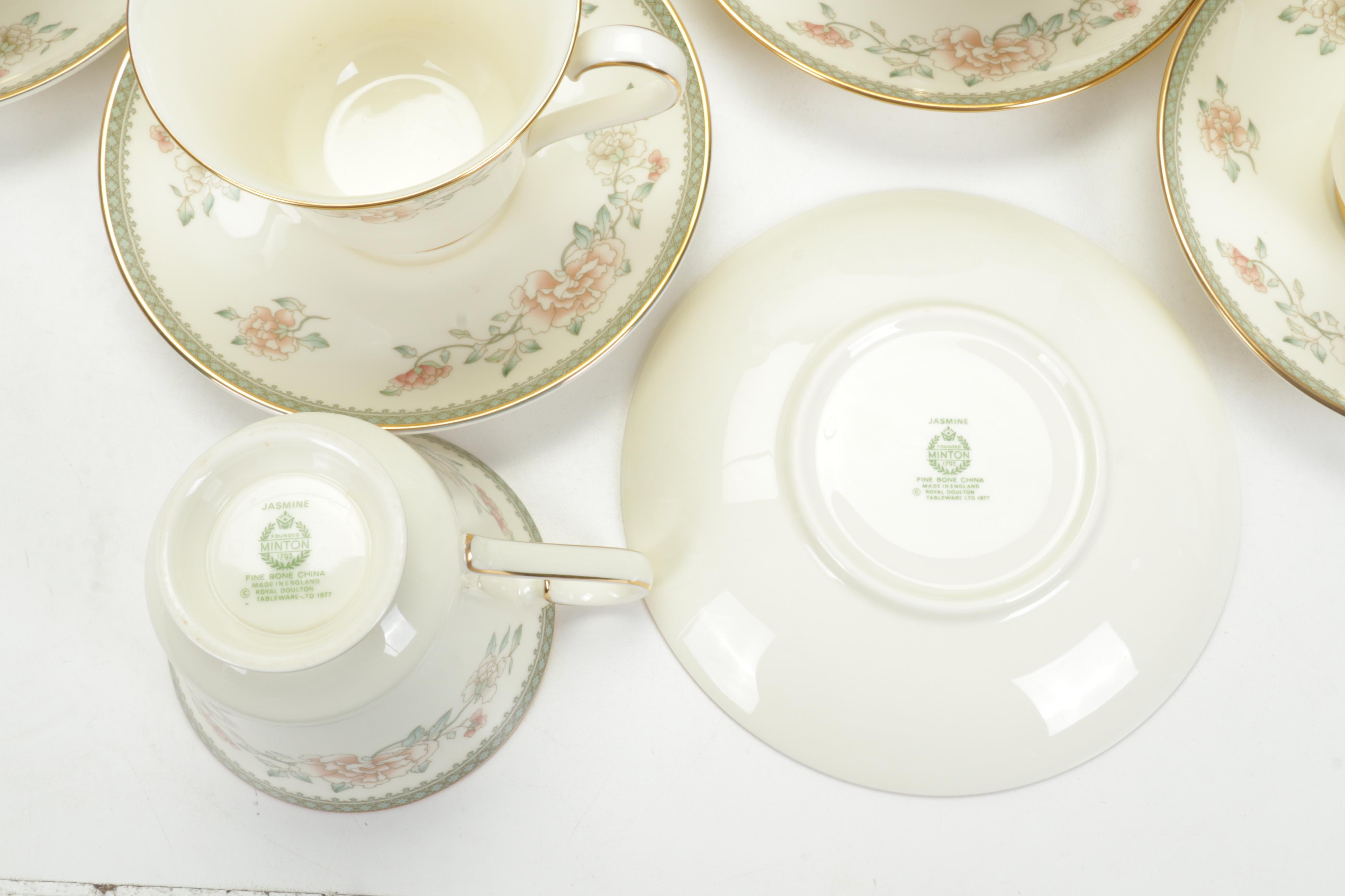 Minton "Jasmine" Bone China Dinnerware, Late 20th Century
