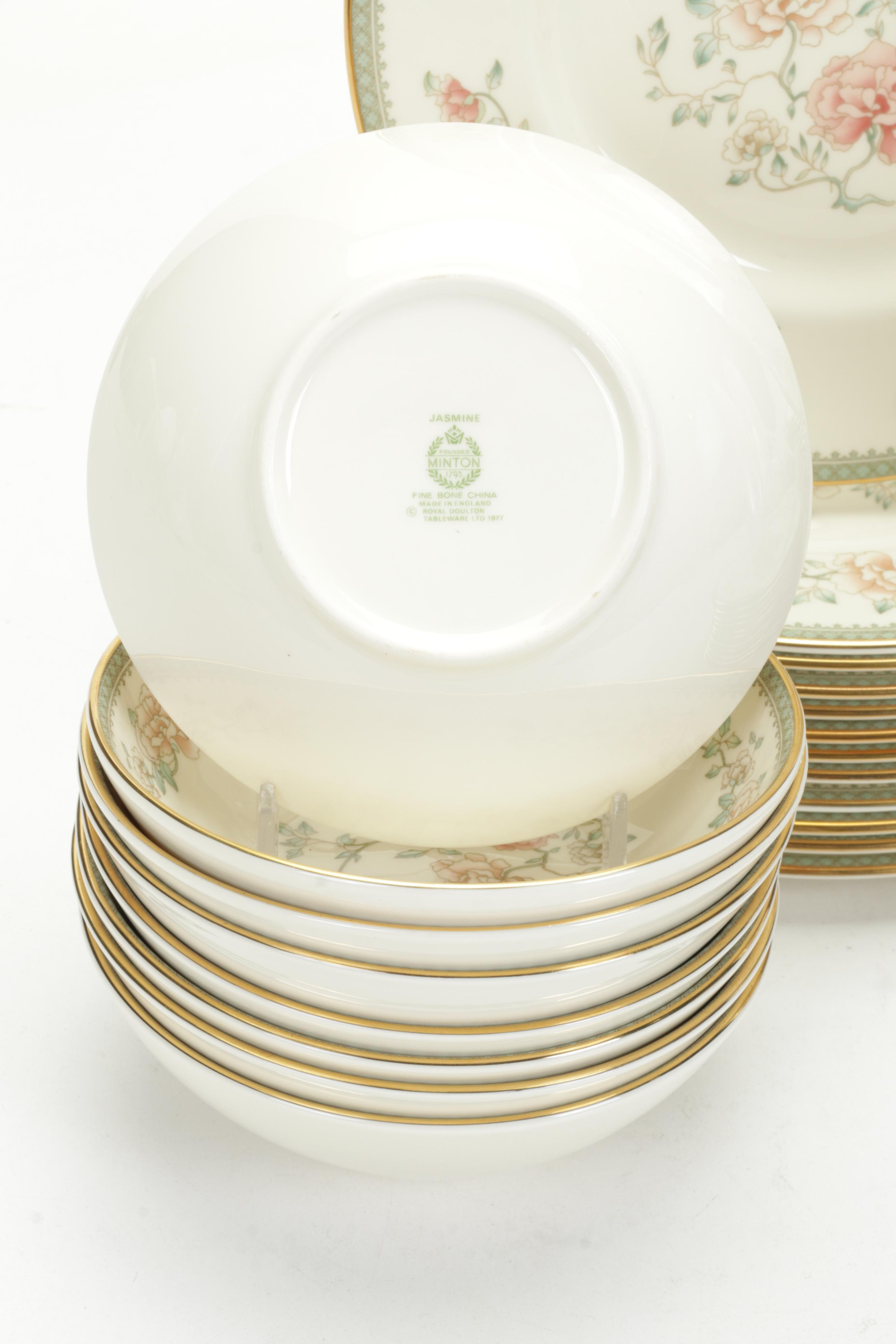 Minton "Jasmine" Bone China Dinnerware, Late 20th Century