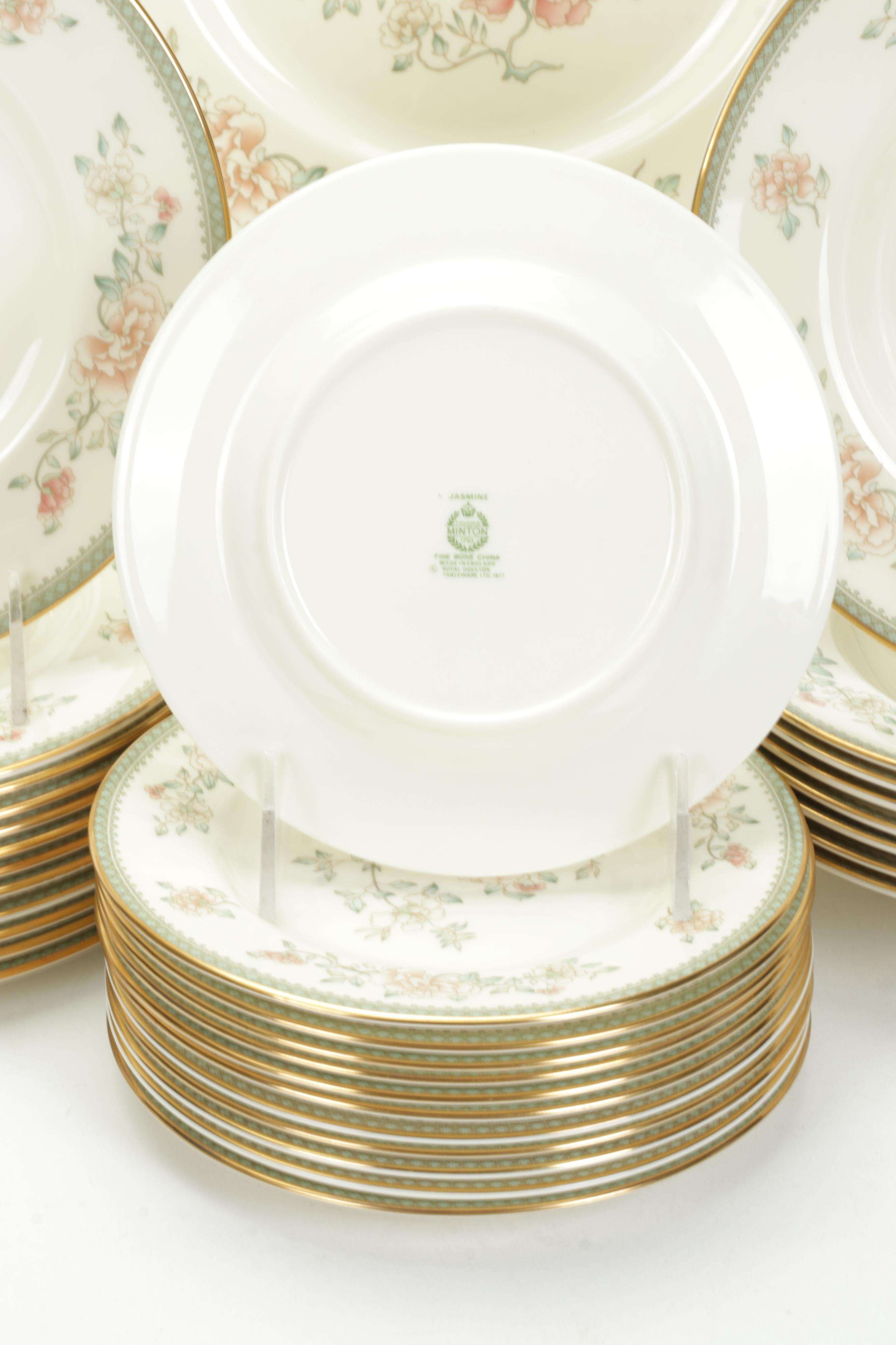 Minton "Jasmine" Bone China Dinnerware, Late 20th Century