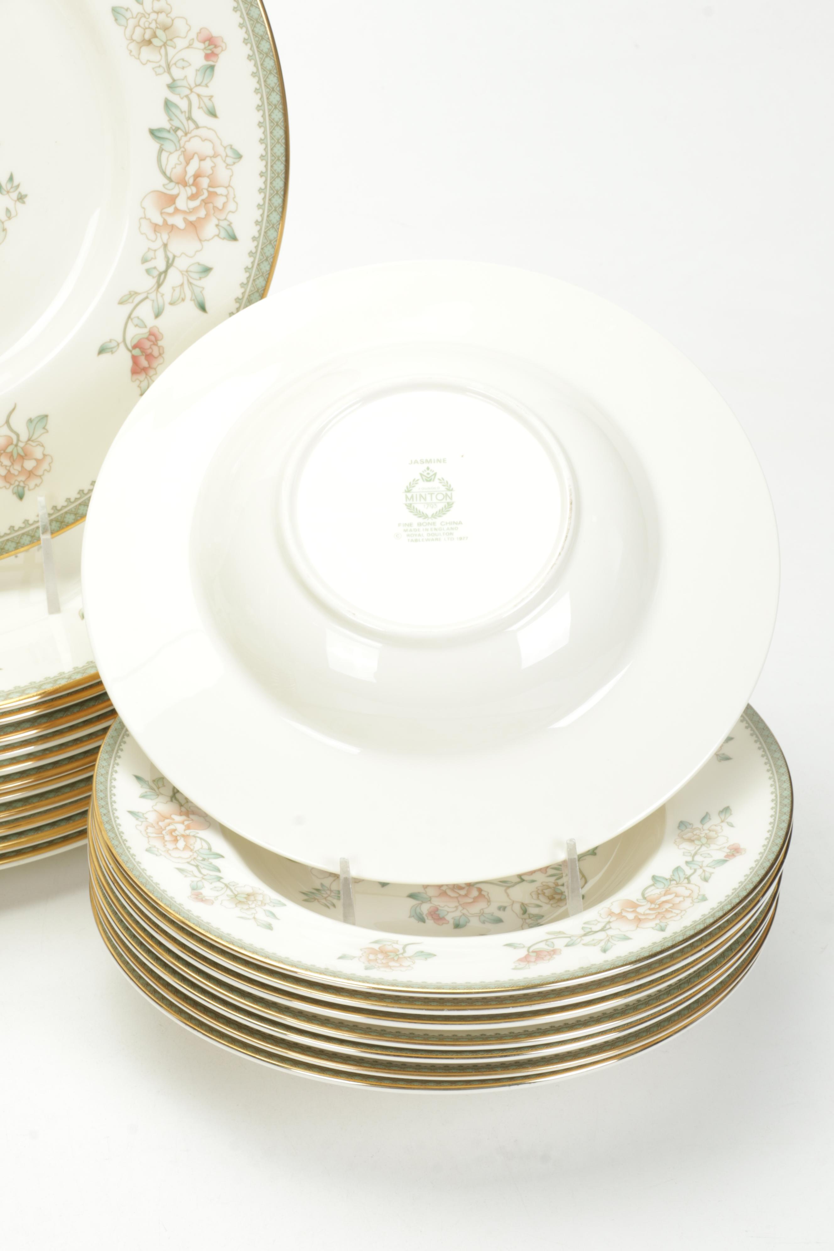 Minton "Jasmine" Bone China Dinnerware, Late 20th Century