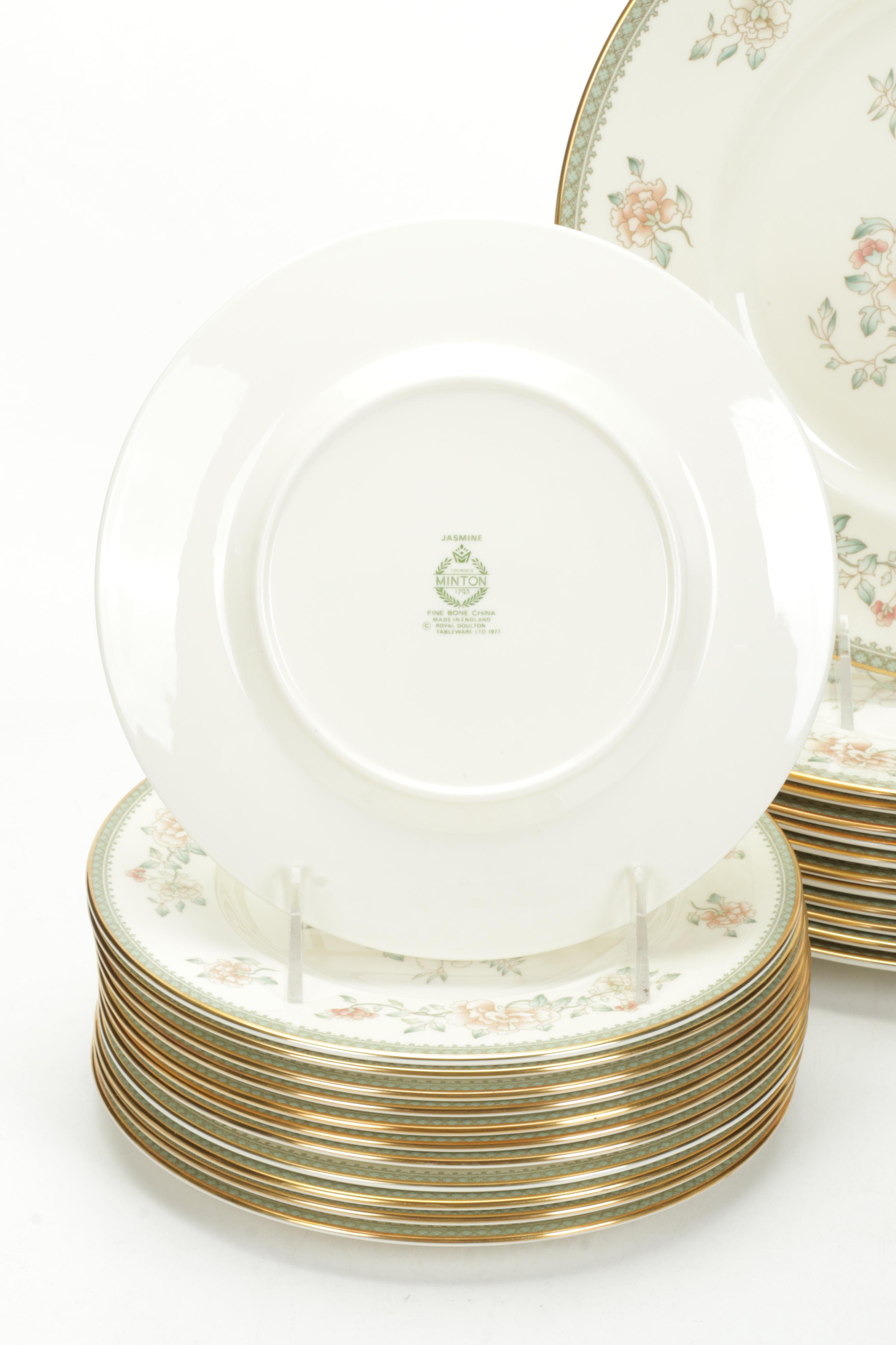 Minton "Jasmine" Bone China Dinnerware, Late 20th Century