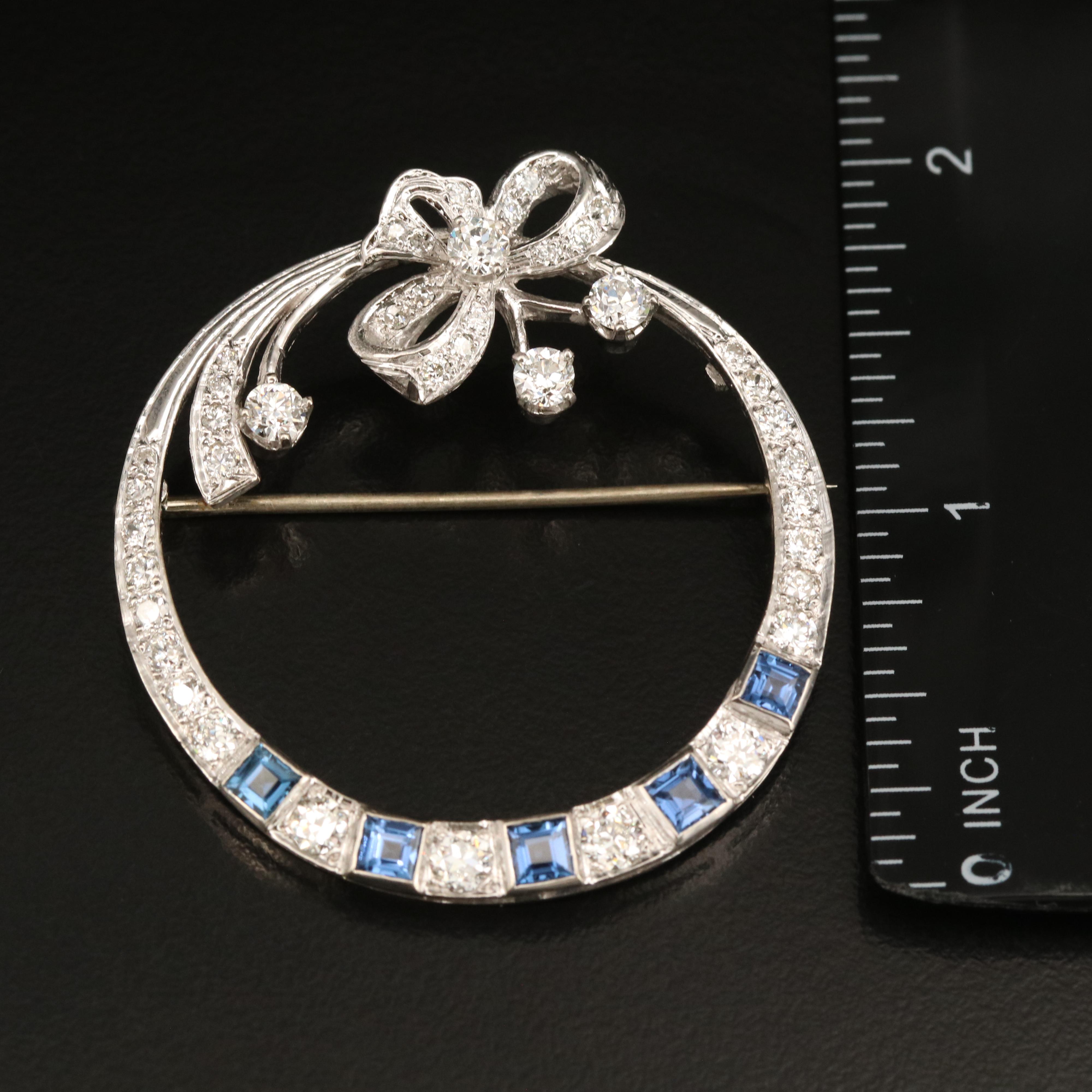 Belle Époque 14K 2.98 CTW Diamond and Sapphire Brooch with Palladium Accents