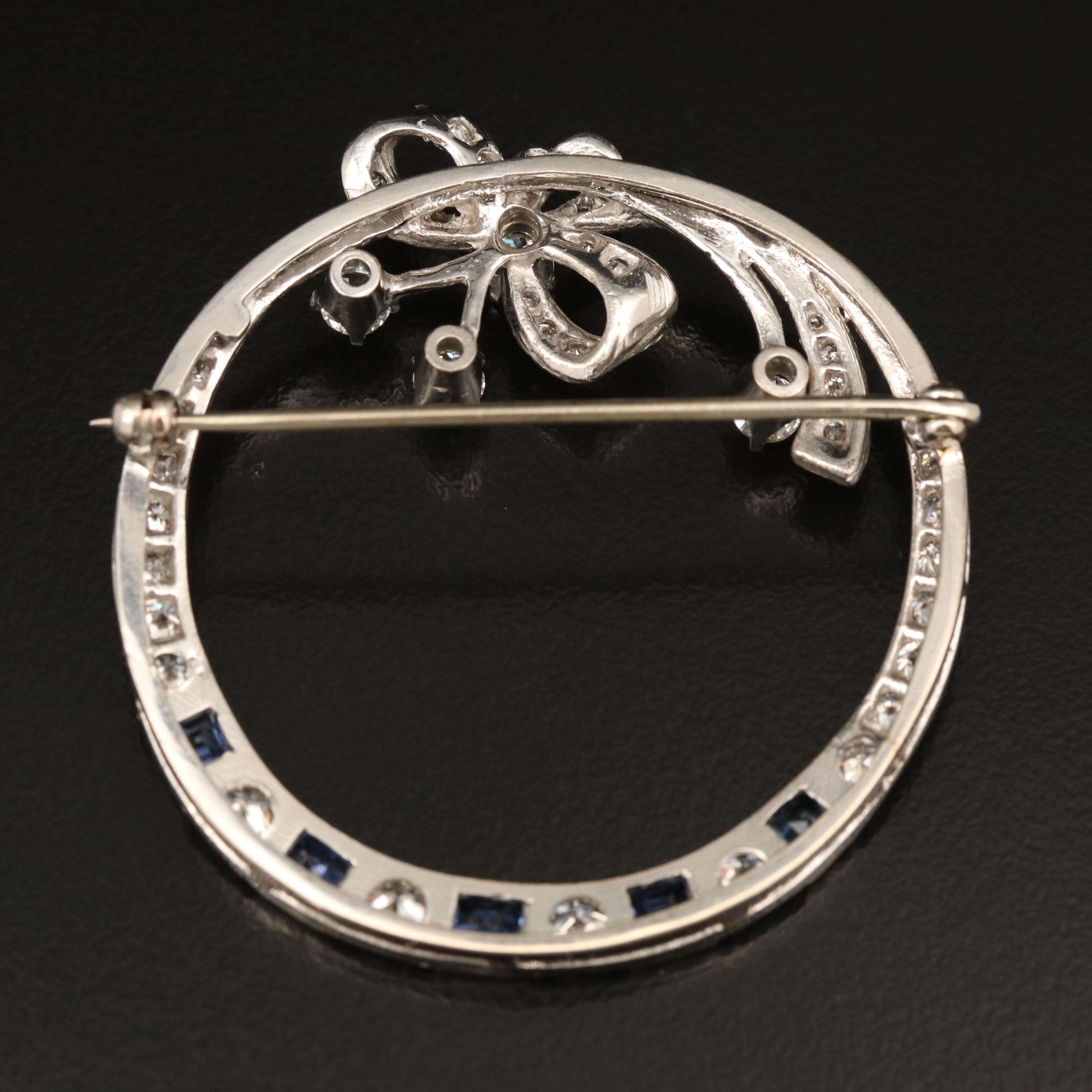 Belle Époque 14K 2.98 CTW Diamond and Sapphire Brooch with Palladium Accents