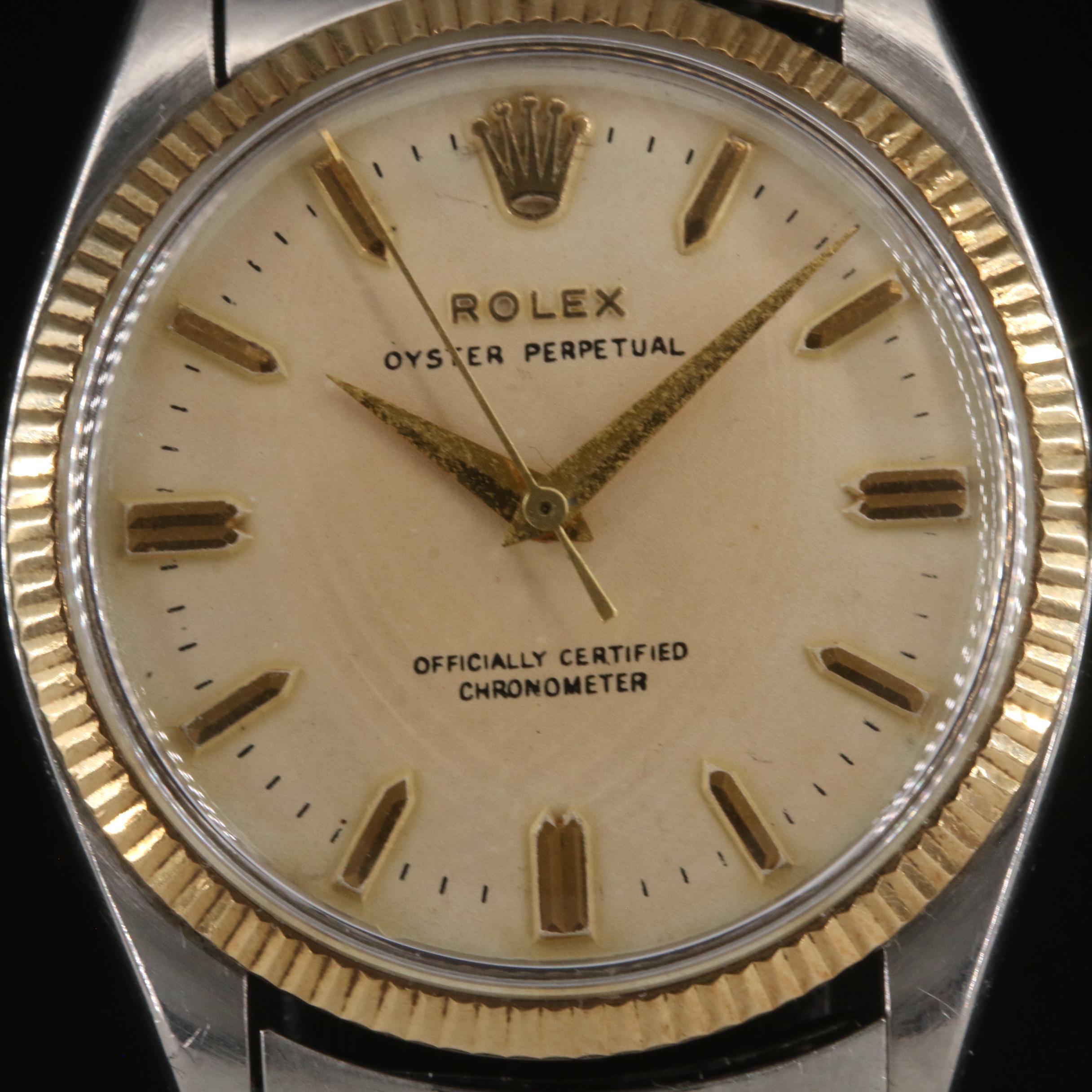 1956 Rolex Oyster Perpetual 14K and Stainless Steel Watch