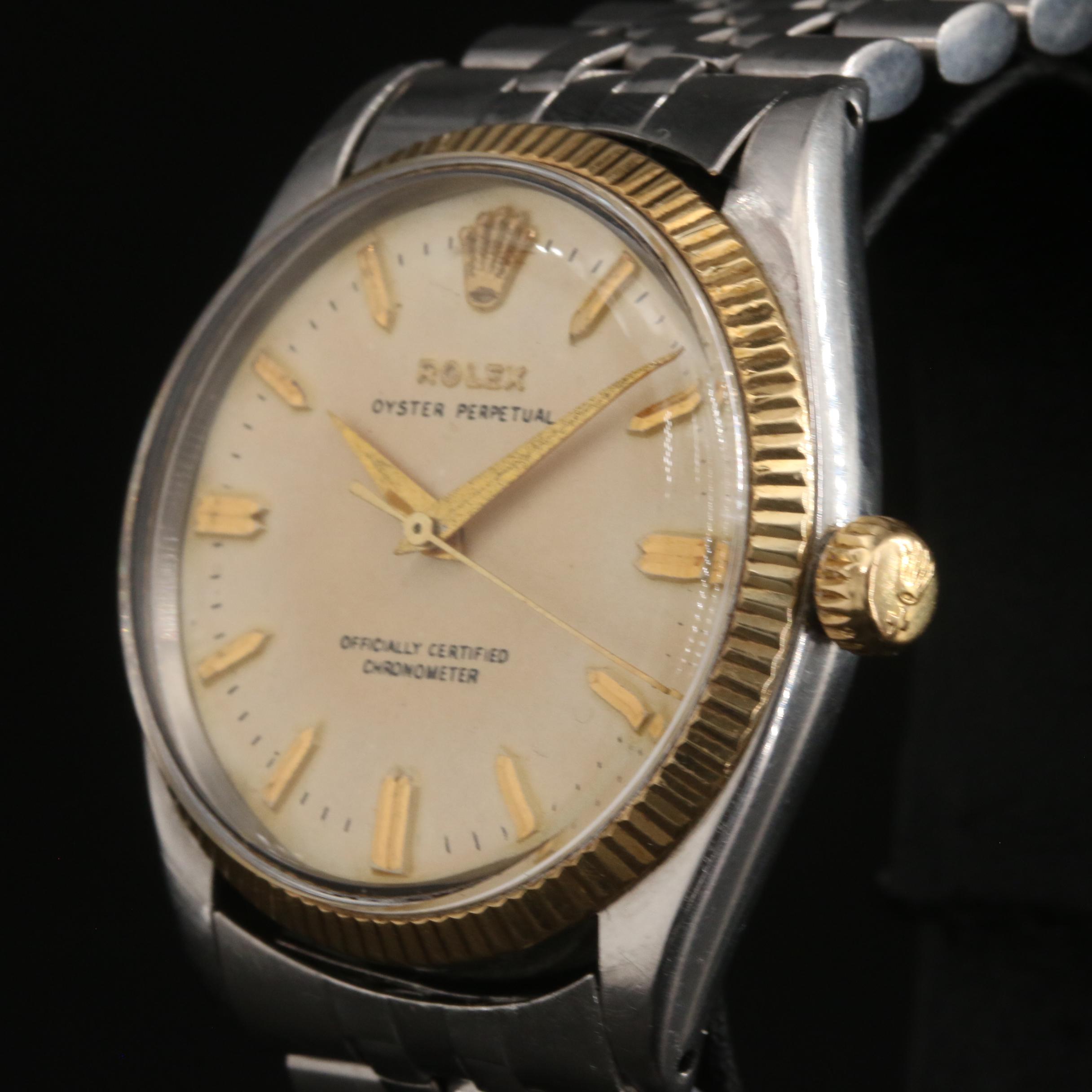 1956 Rolex Oyster Perpetual 14K and Stainless Steel Watch