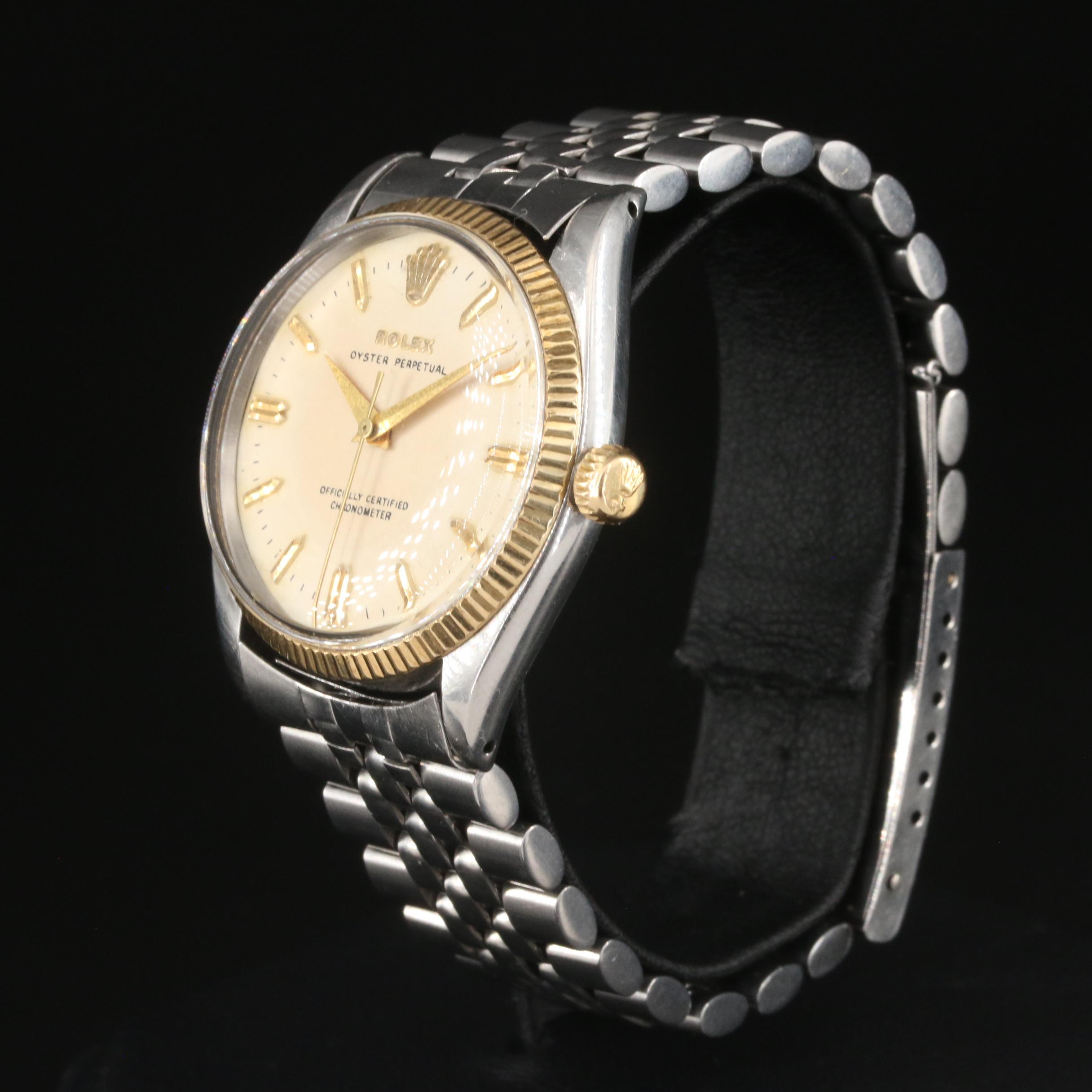 1956 Rolex Oyster Perpetual 14K and Stainless Steel Watch