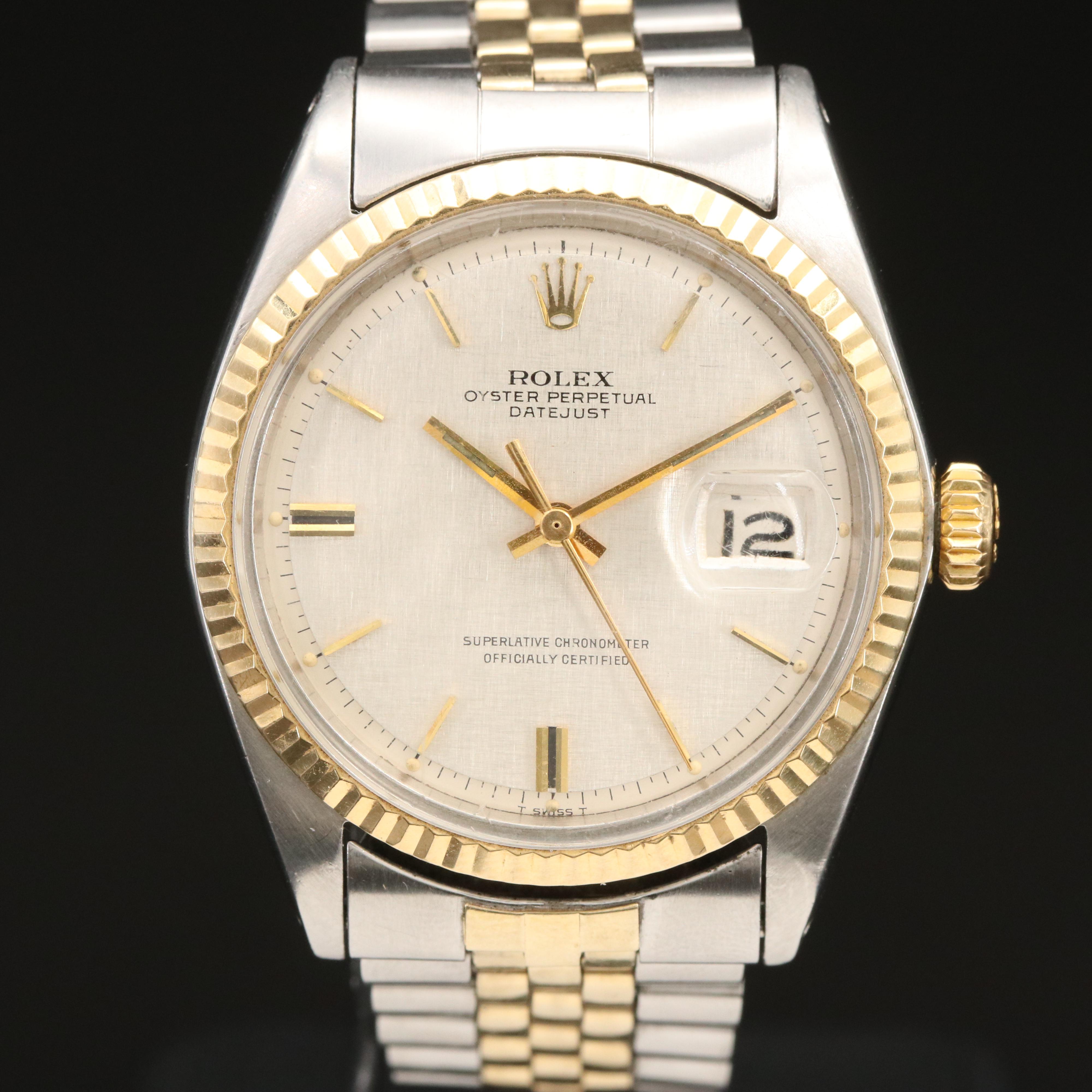 1968 Rolex Oyster Perpetual Datejust Pie Pan Dial Watch