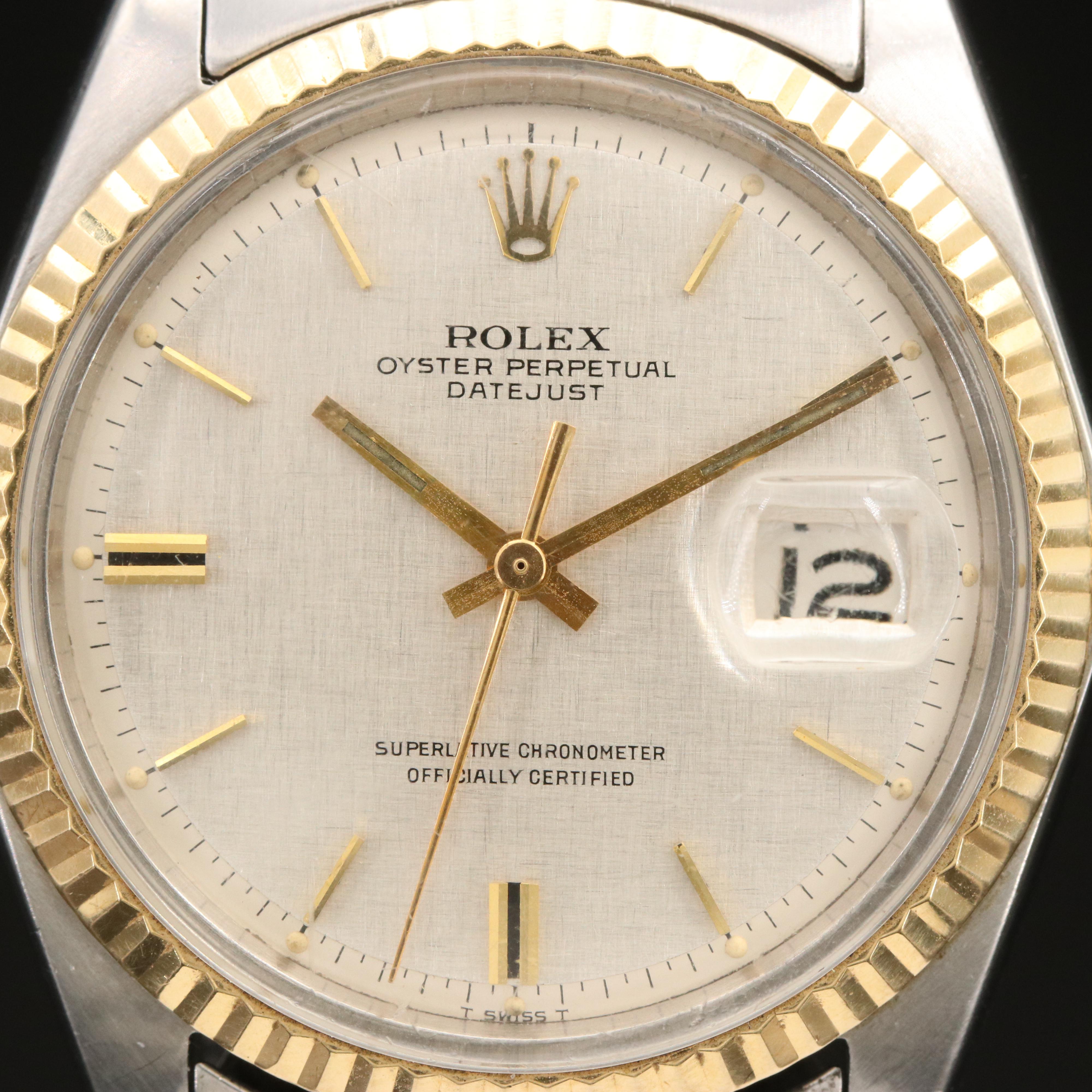 1968 Rolex Oyster Perpetual Datejust Pie Pan Dial Watch