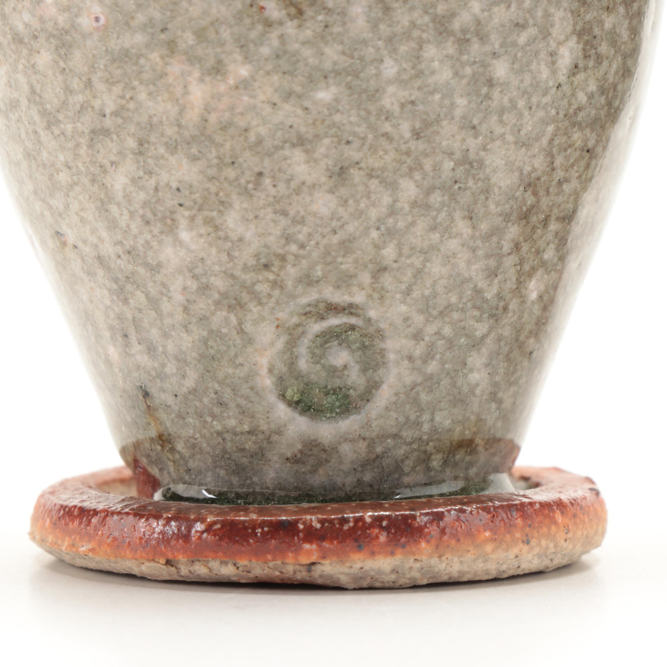 Studio Pottery Glazed Sake Gourd with Sake Cups, Soy Dishes and Matcha Chawans