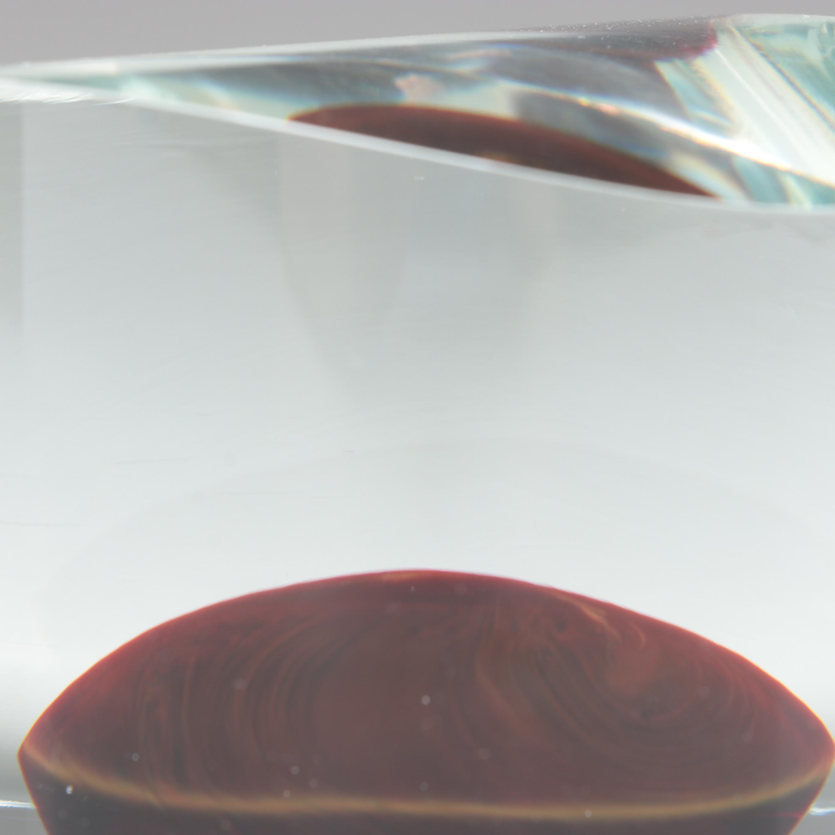 Karel Wünsch Geometric Cut and Polished Optic Czech Art Glass Sculpture, 1989