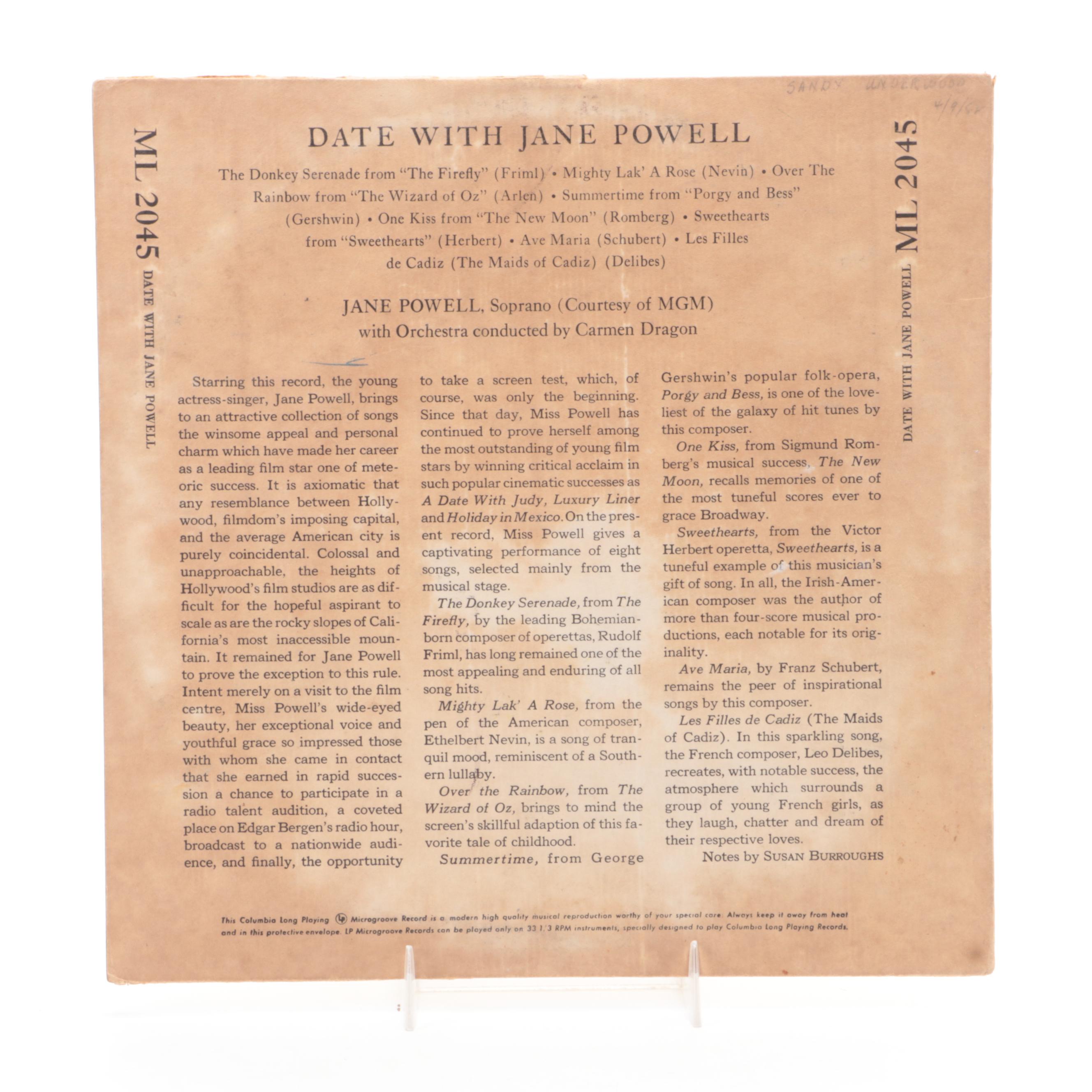 Doris Day and Howard Keel "Calamity Jane" and Other Soundtrack Vinyl Records