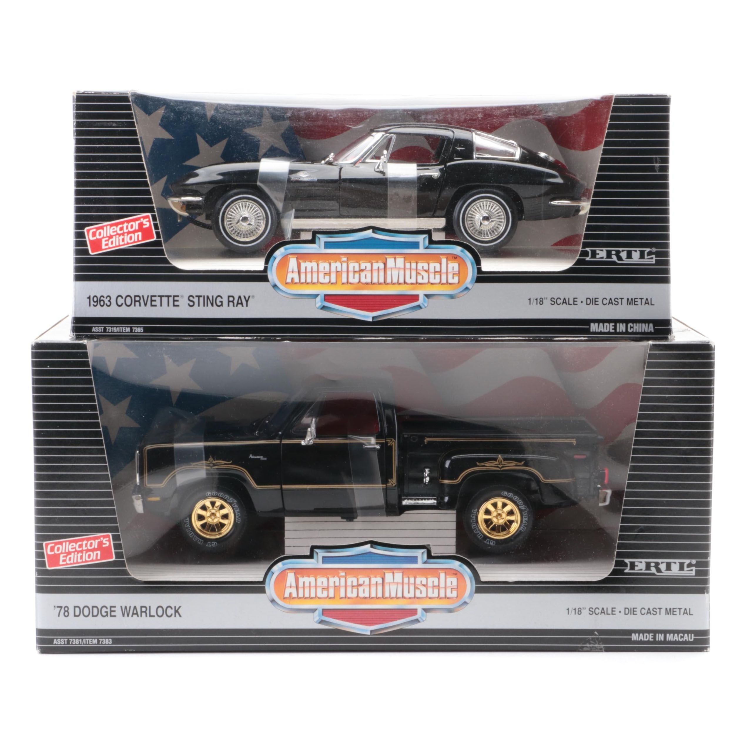 Ertl American Muscle Collector's Edition Warlock, Stingray Scale Model Cars