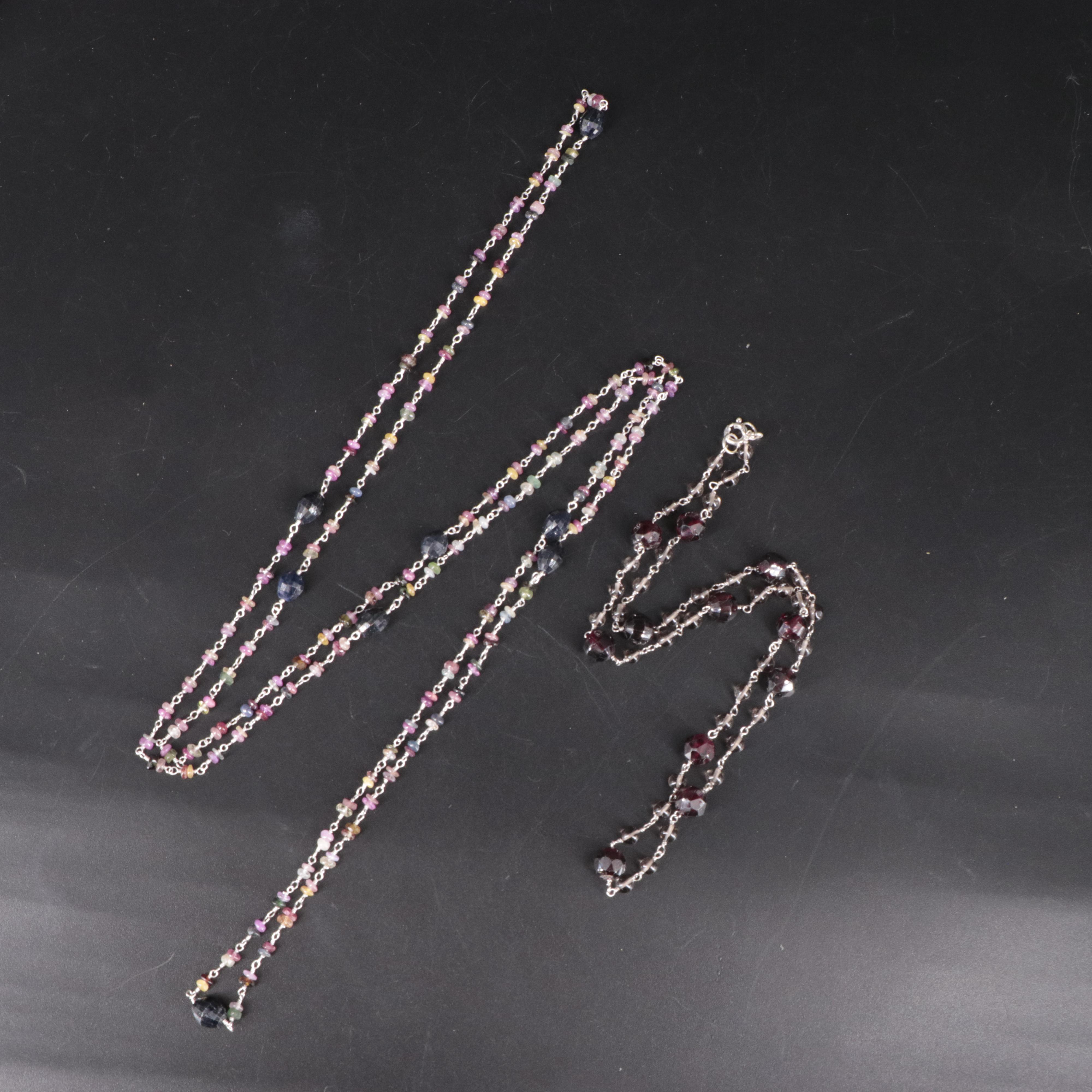 Sterling Silver Necklaces Featuring Gemstones