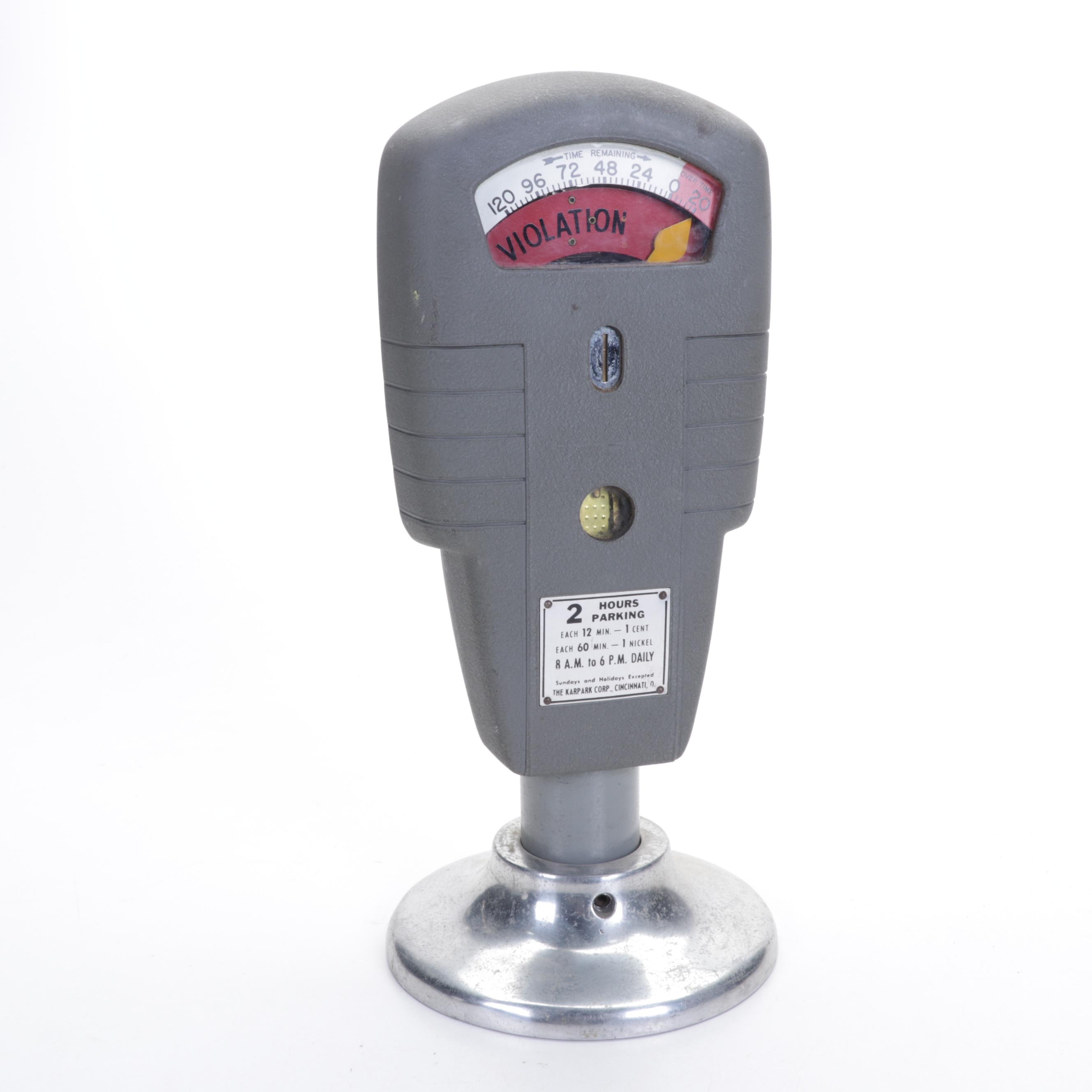 The Karpark Corp. Two Hours Parking Meter, Mid to Late 20th Century