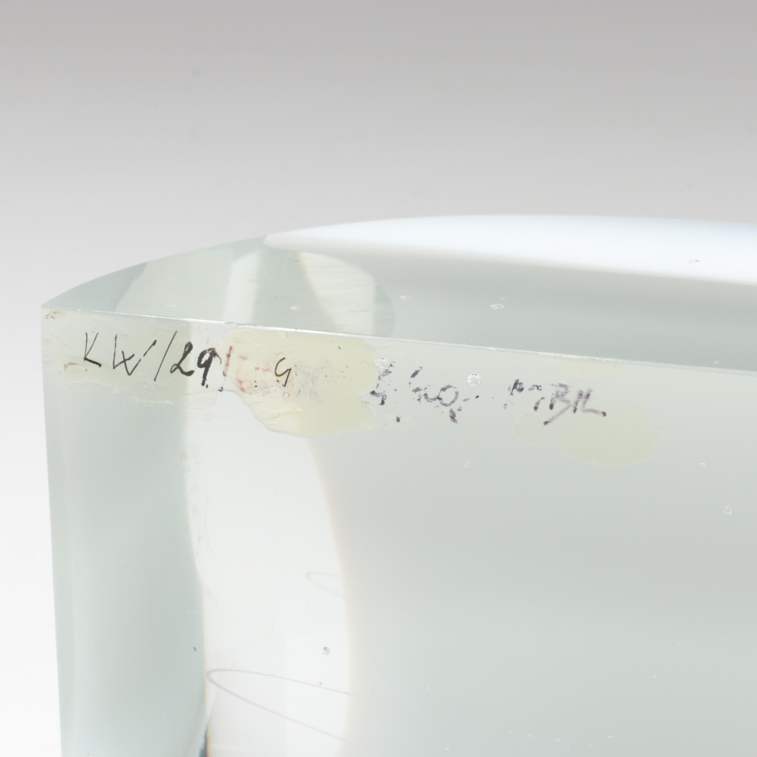 Karel Wünsch Geometric Cut and Polished Optic Czech Art Glass Sculpture, 1989