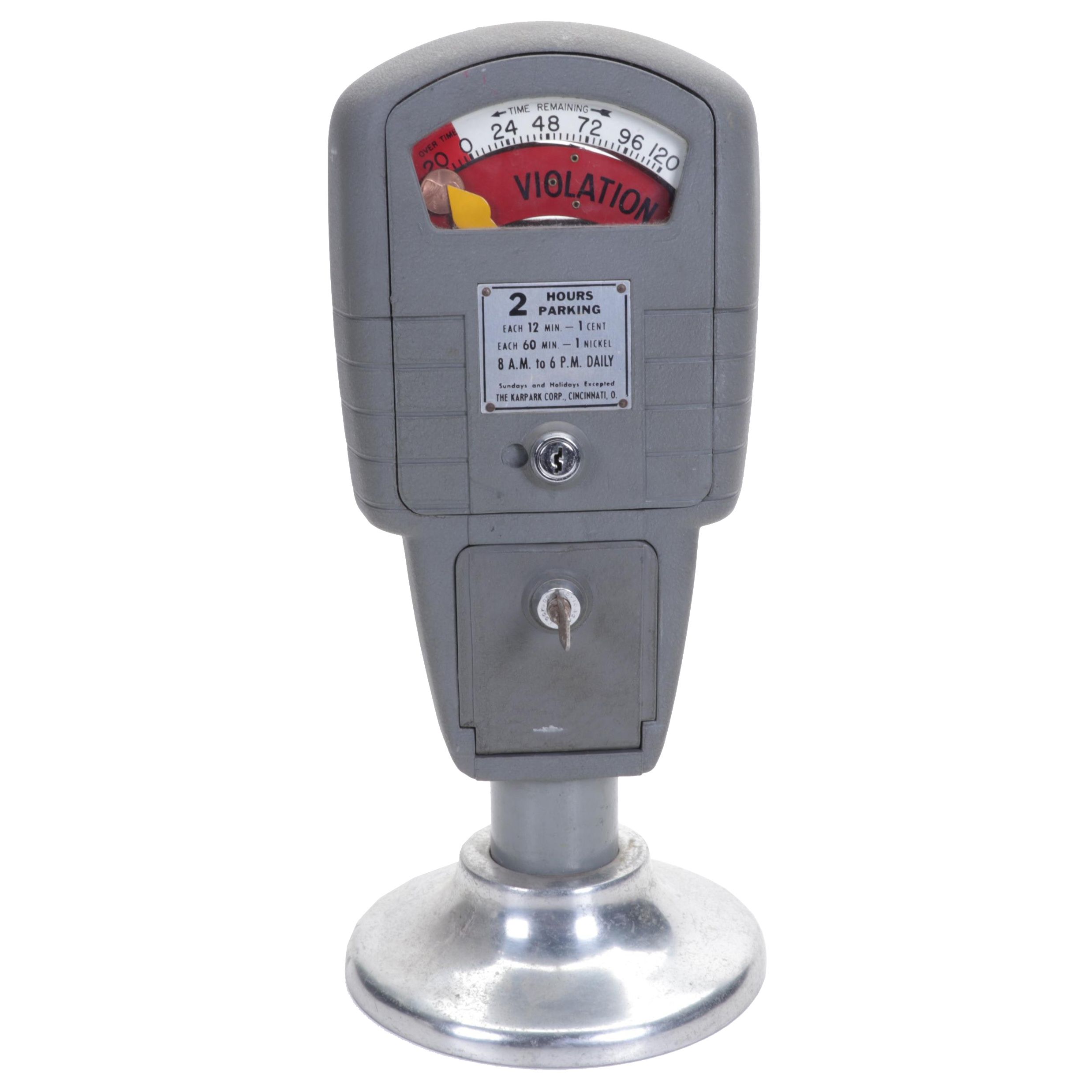The Karpark Corp. Two Hours Parking Meter, Mid to Late 20th Century