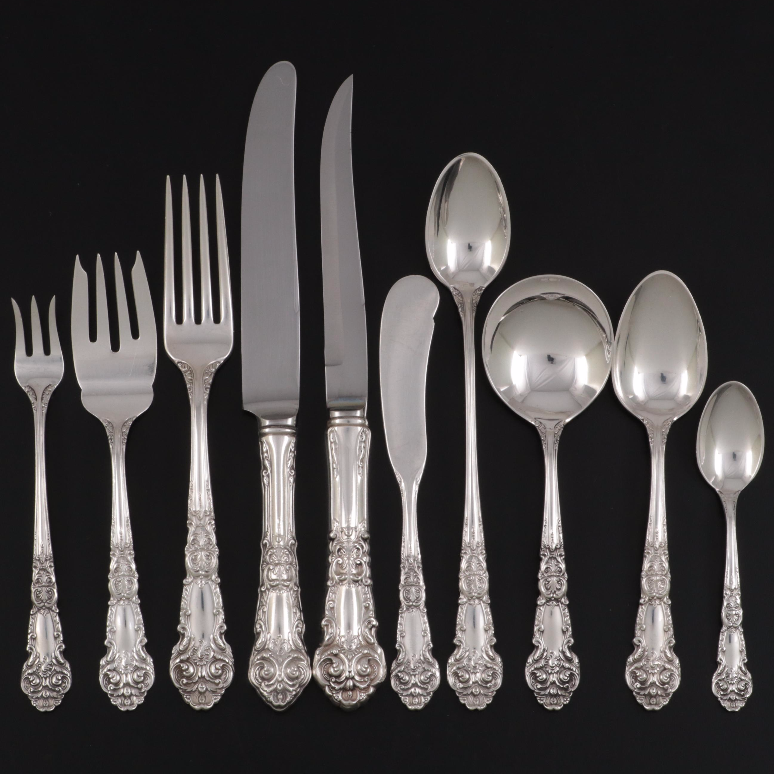 Reed & Barton "French Renaissance" Sterling Silver Flatware and Serving Utensils