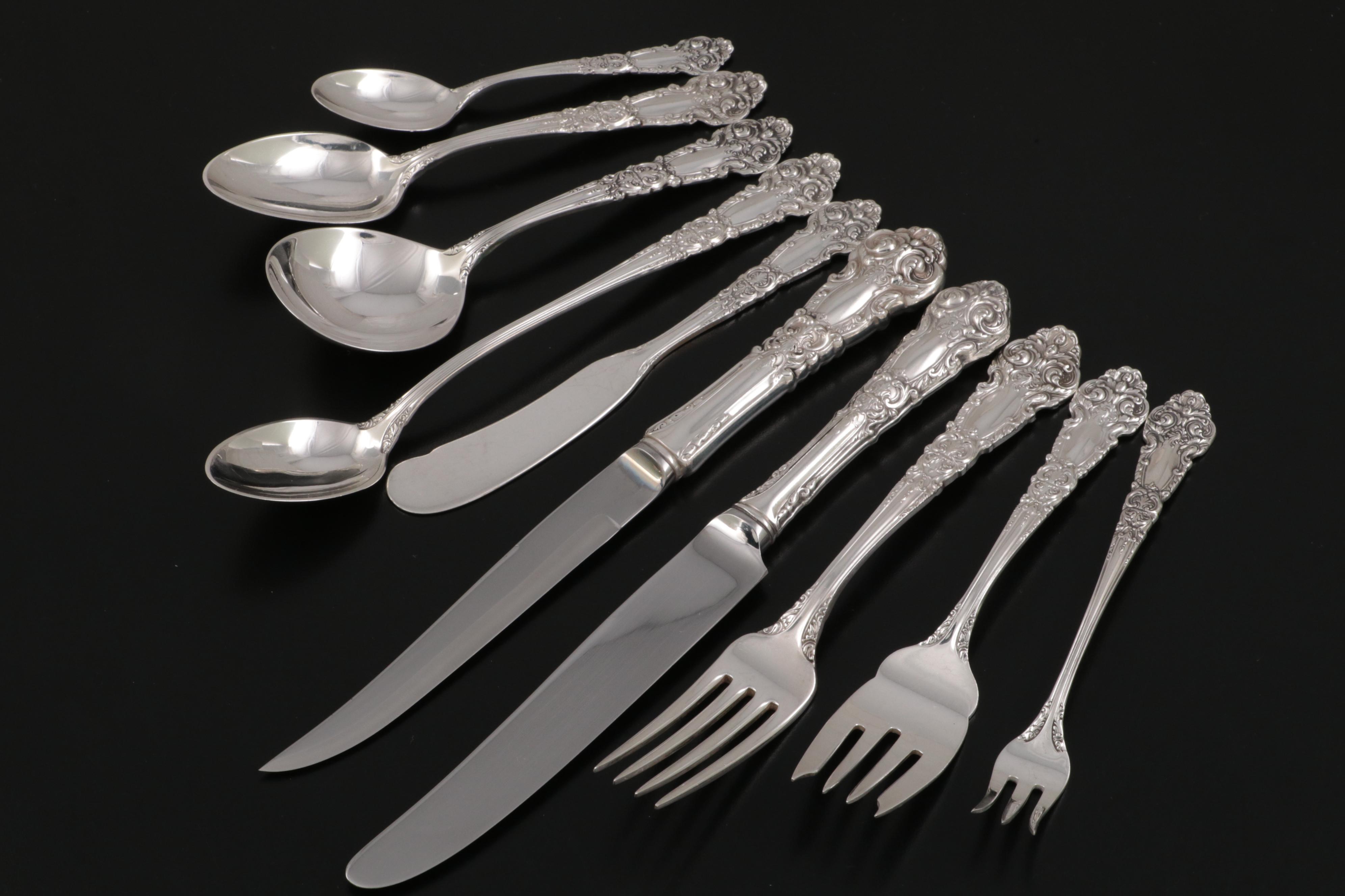 Reed & Barton "French Renaissance" Sterling Silver Flatware and Serving Utensils