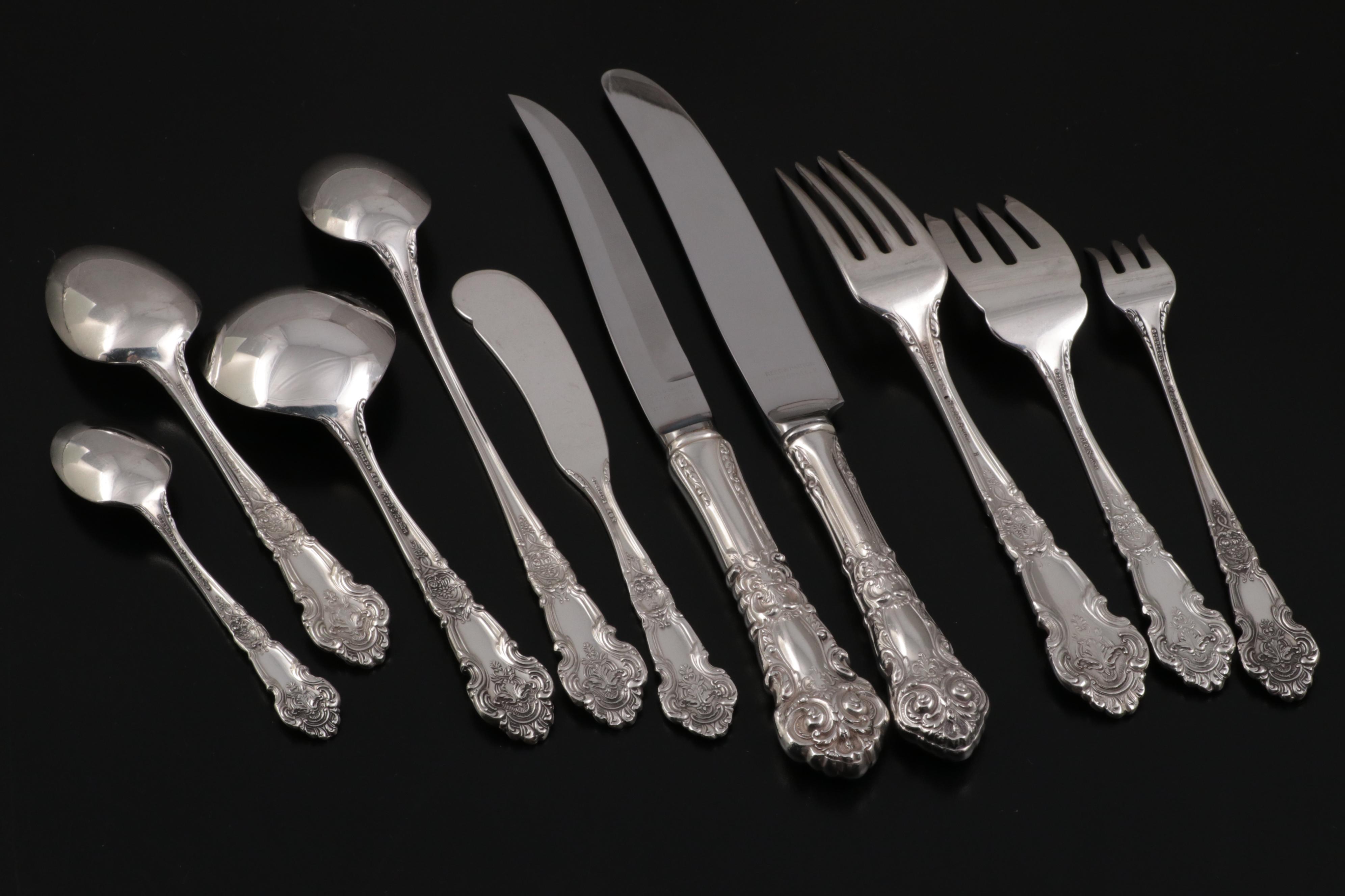 Reed & Barton "French Renaissance" Sterling Silver Flatware and Serving Utensils
