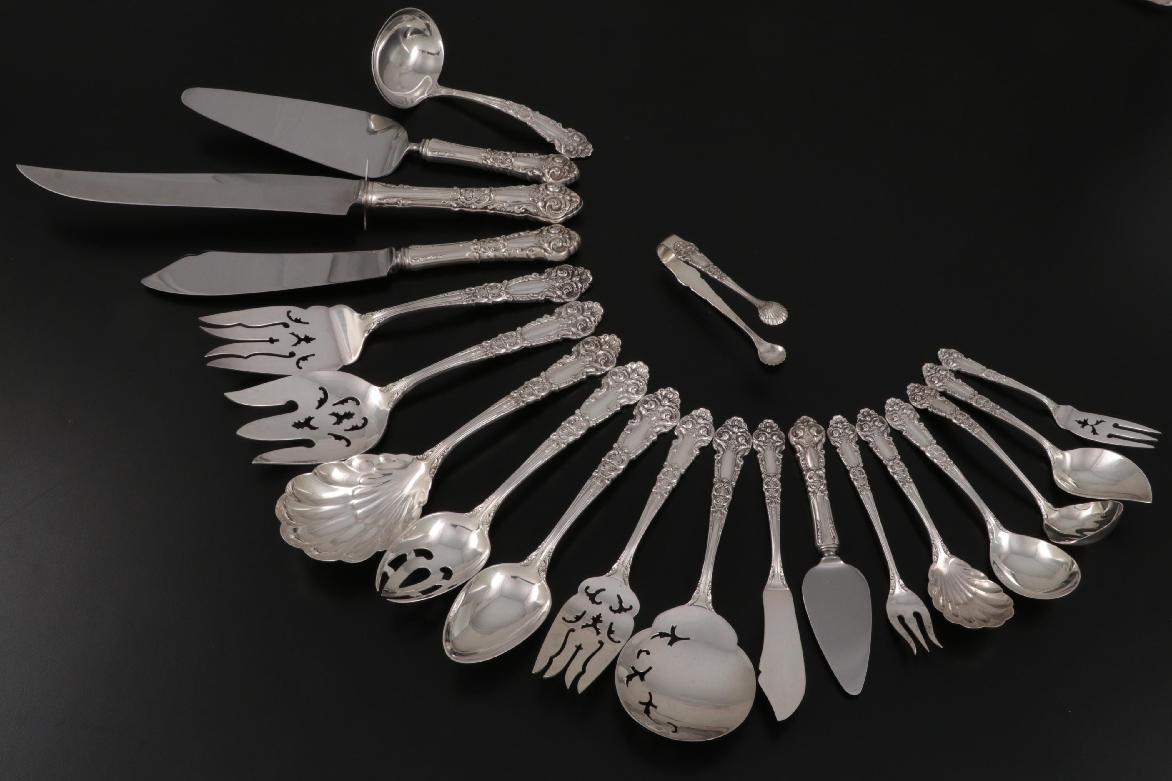 Reed & Barton "French Renaissance" Sterling Silver Flatware and Serving Utensils