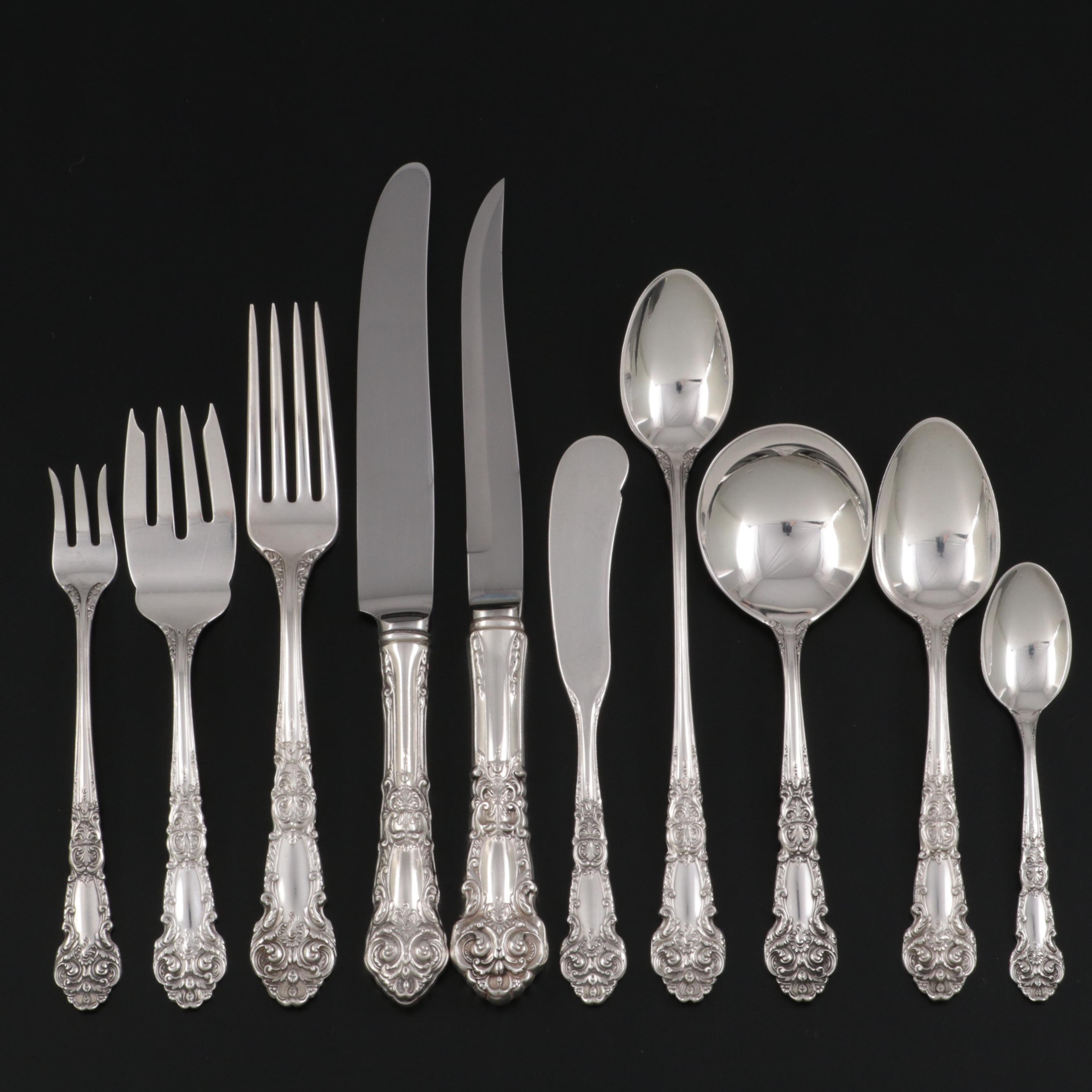 Reed & Barton "French Renaissance" Sterling Silver Flatware and Serving Utensils