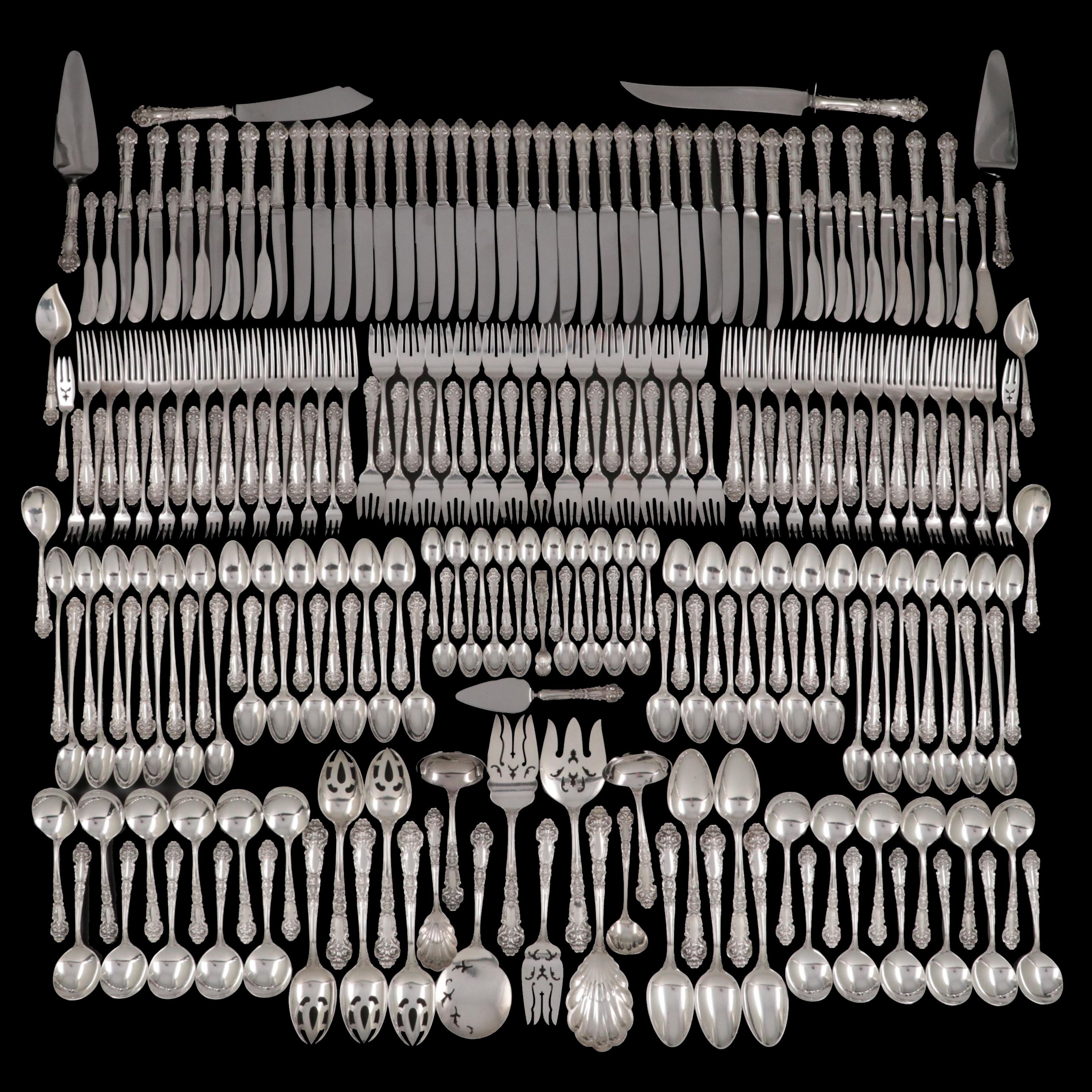 Reed & Barton "French Renaissance" Sterling Silver Flatware and Serving Utensils