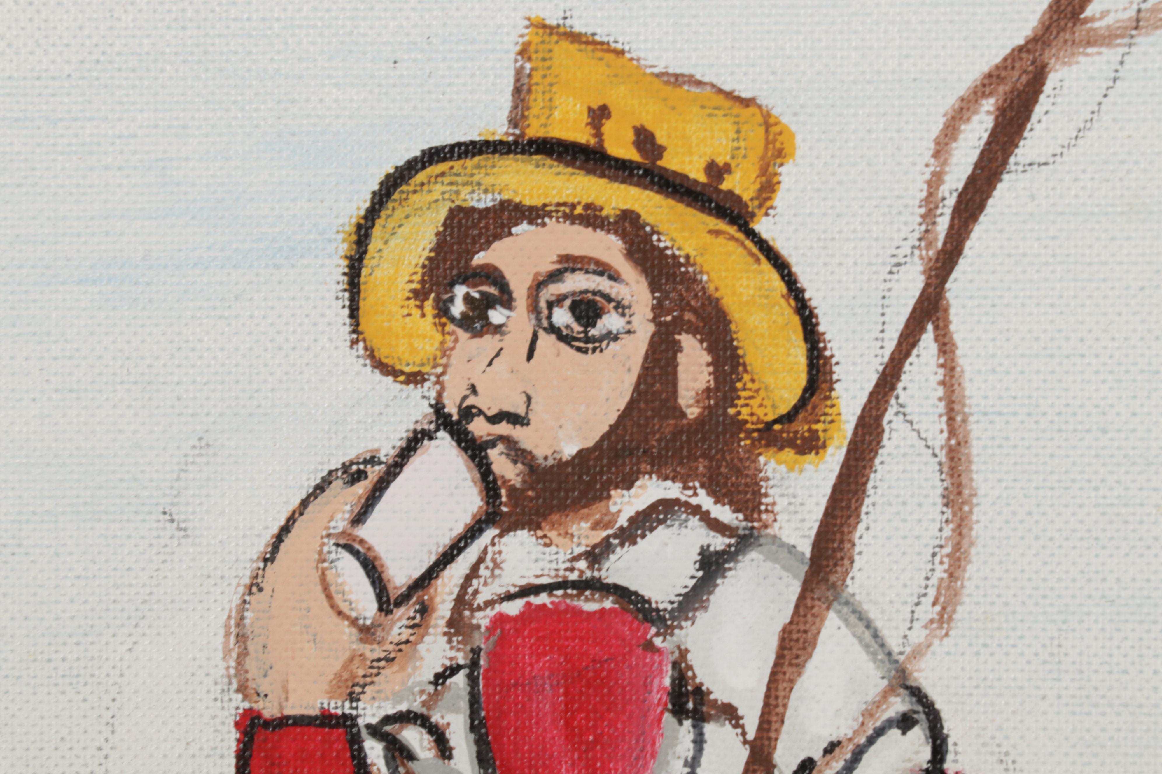 Charles A. Owens Folk Art Acrylic Painting "When the Old Streets Talked"